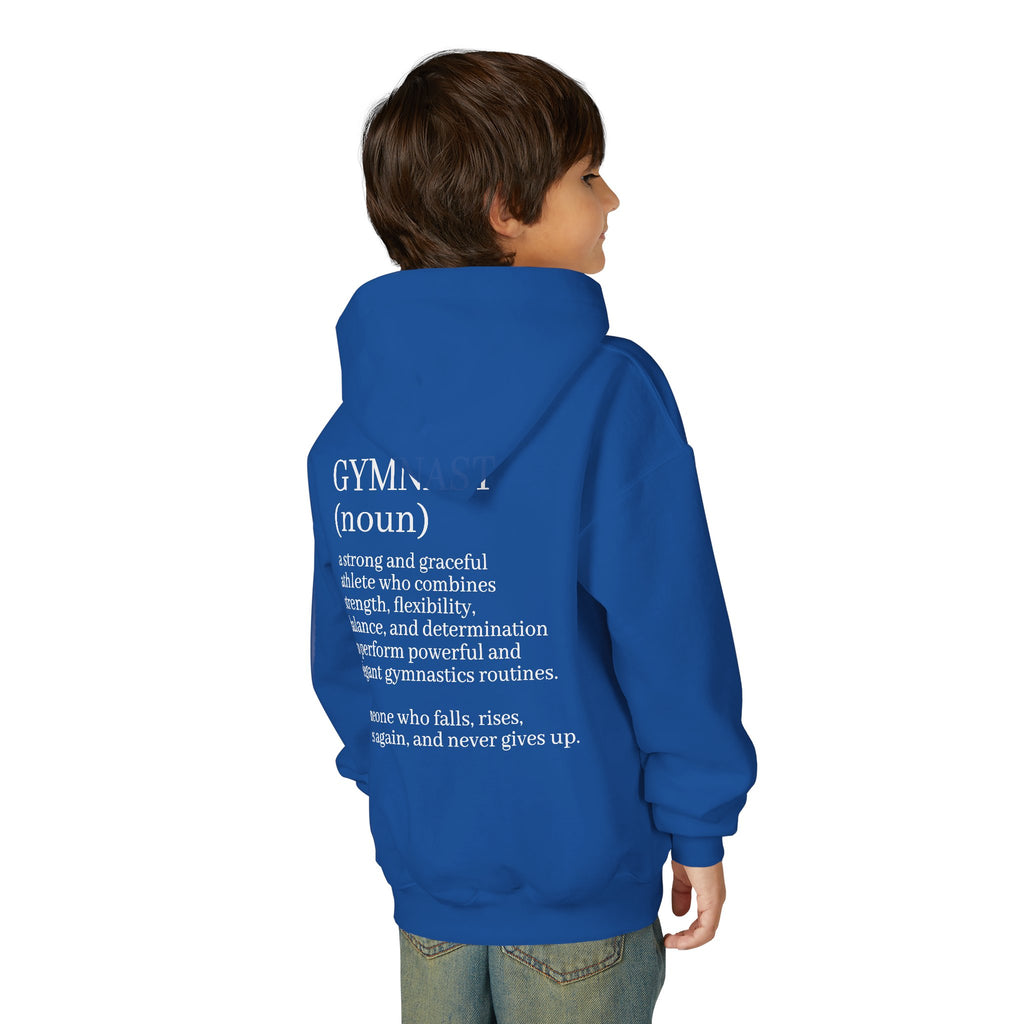 Gymnast Definition Youth Hoodie — Personalized 'NAME' Back-Print Sweatshirt