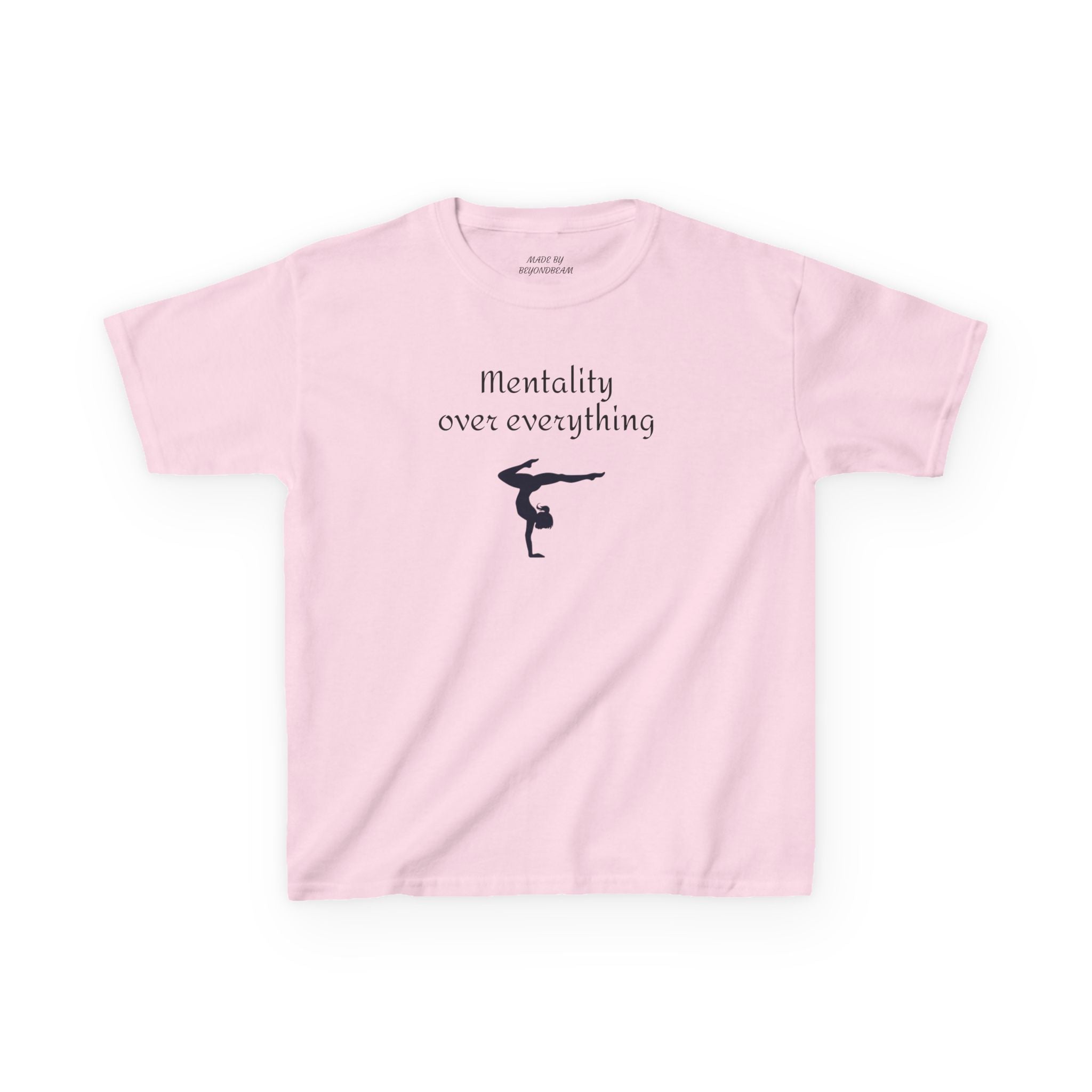 Kids Tee — “Mentality Over Everything” Gymnast Silhouette Shirt
