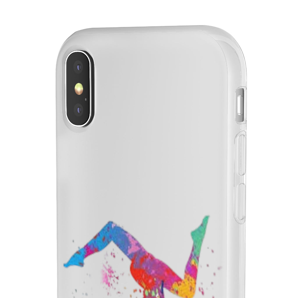 Gymnast Silhouette Phone Case – Colorful Acrobat Watercolor iPhone Cover