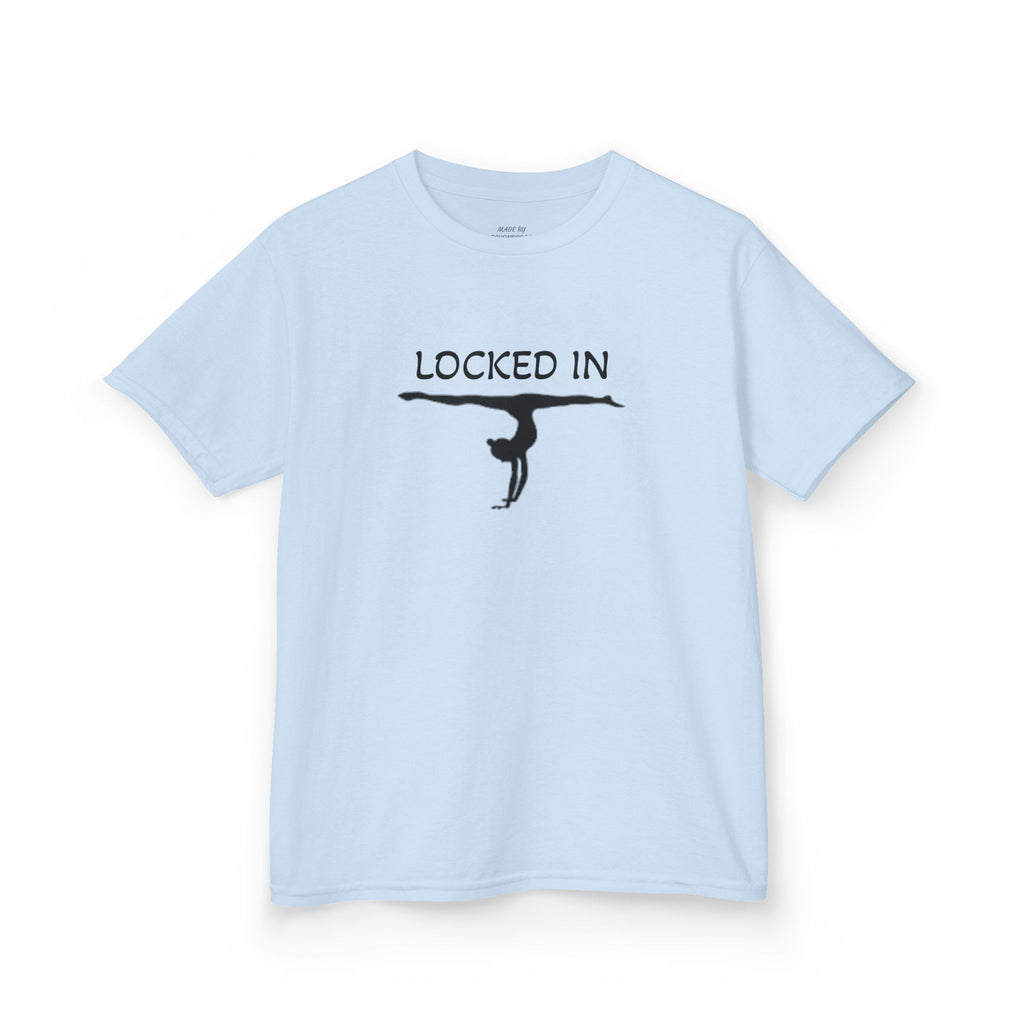 Kids Gymnastics T‑Shirt — "Stay Locked In" Balance Beam Design