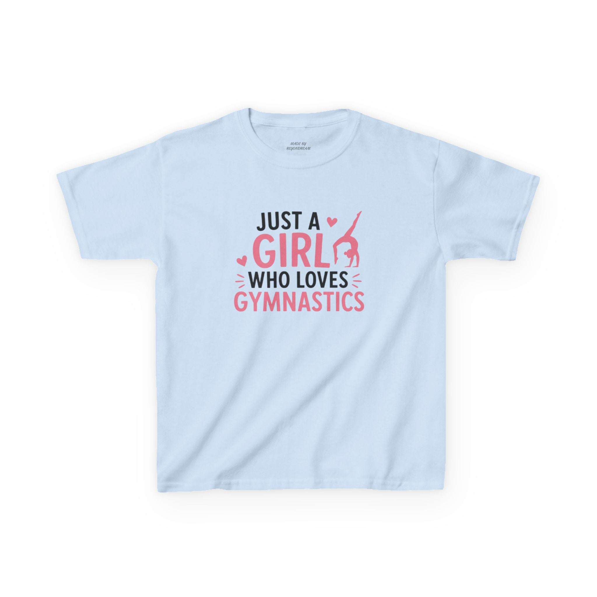 Kids Gymnastics T-Shirt - "Just a Girl Who Loves Gymnastics" Pink Design