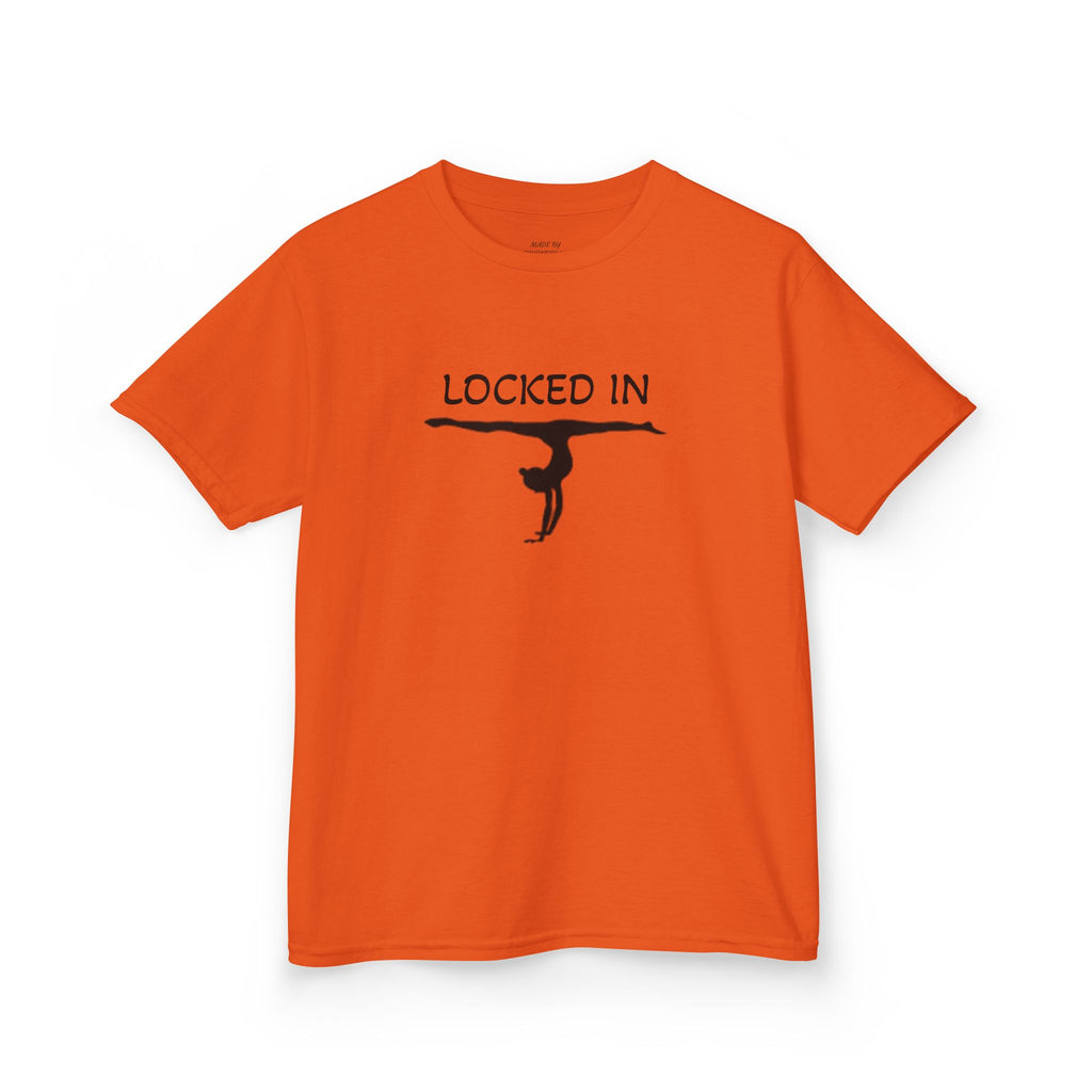 Kids Gymnastics T‑Shirt — "Stay Locked In" Balance Beam Design