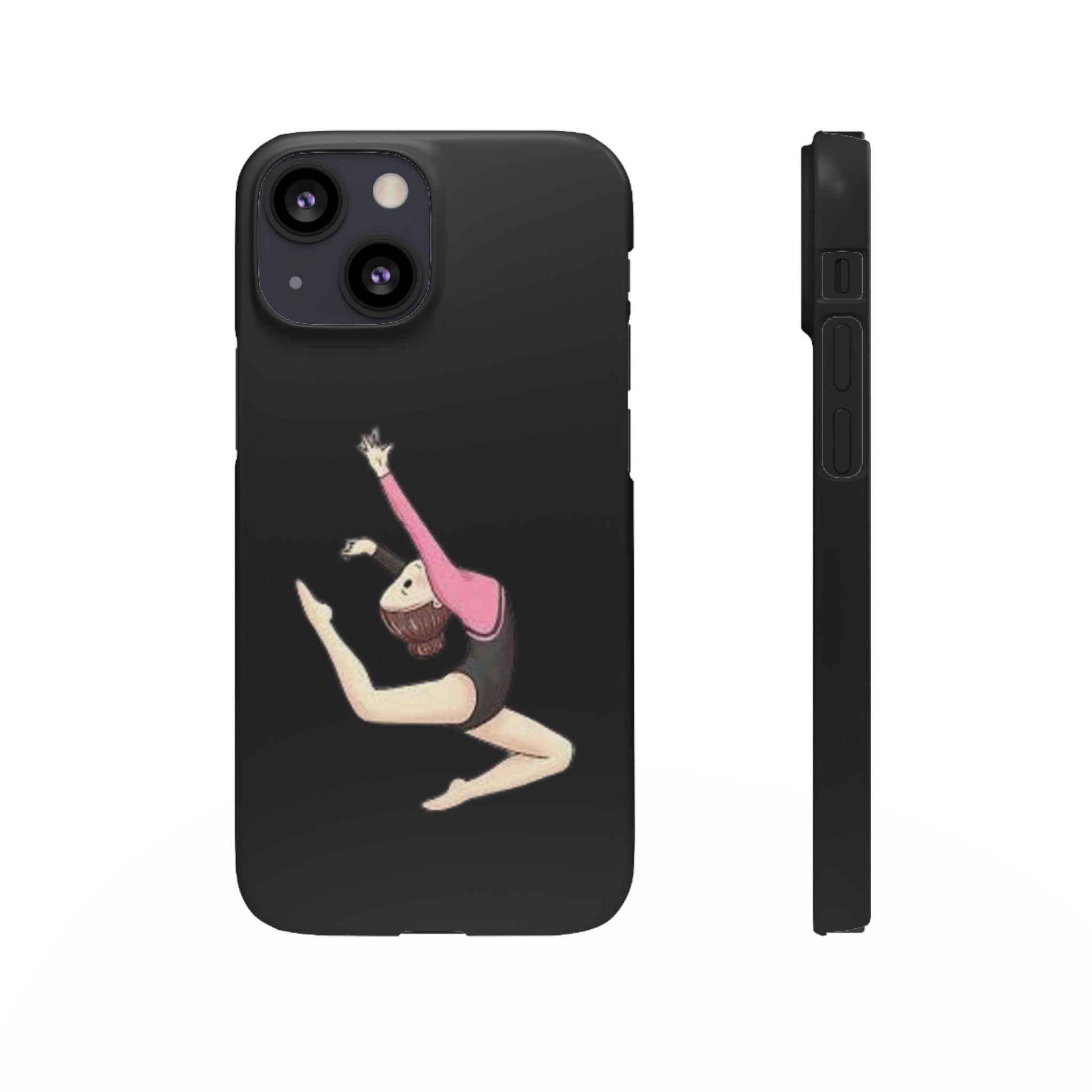 Gymnastics Phone Case — Leaping Girl Snap Case (Black)