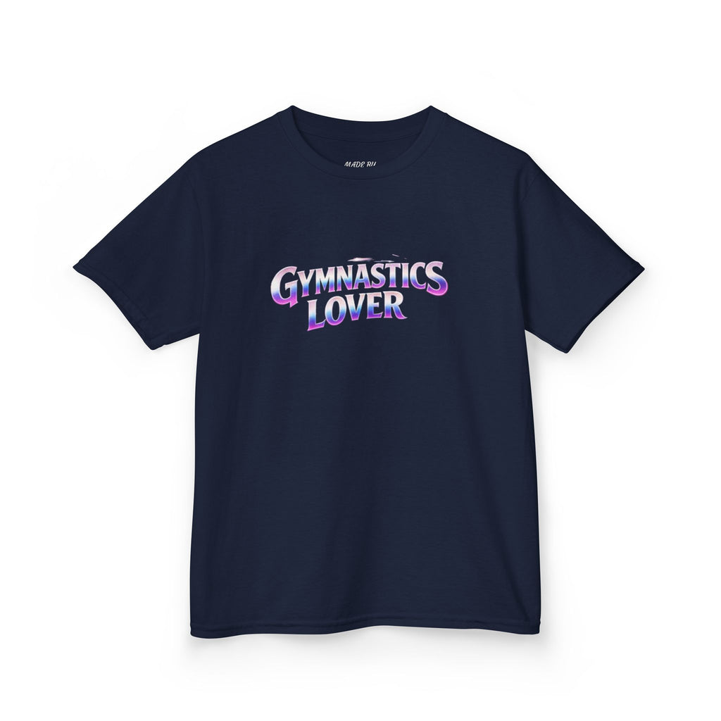 Kids T-Shirt — "Gymnastics Lover" Retro Neon Graphic Tee