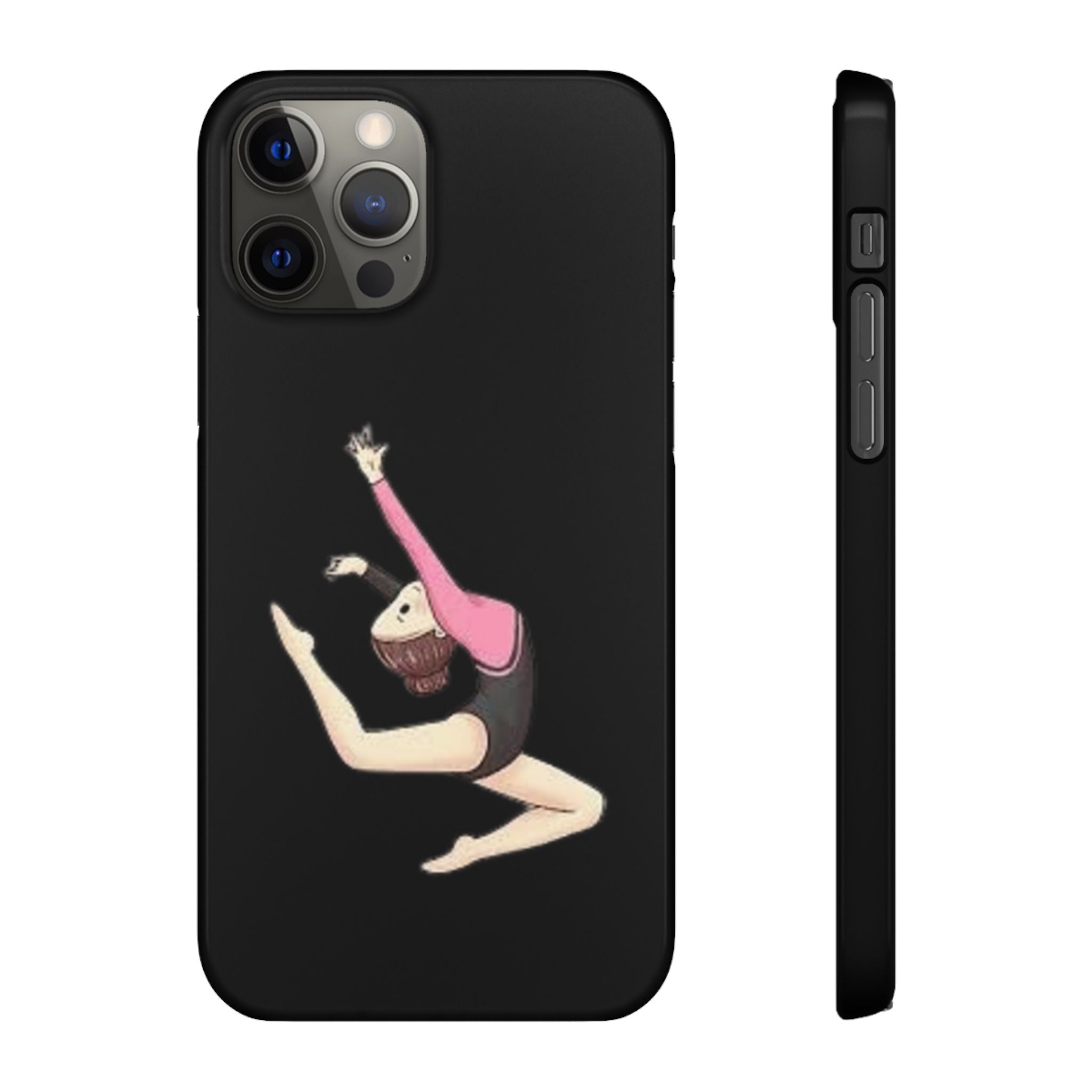 Gymnastics Phone Case — Leaping Girl Snap Case (Black)