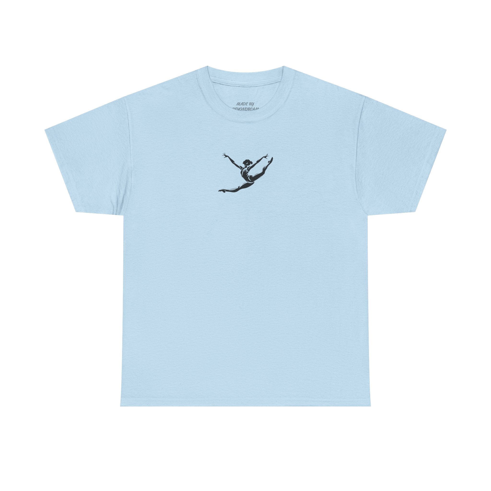 Gymnast Minimalist Tee — Small Graceful Leap Graphic T-Shirt (Adults)