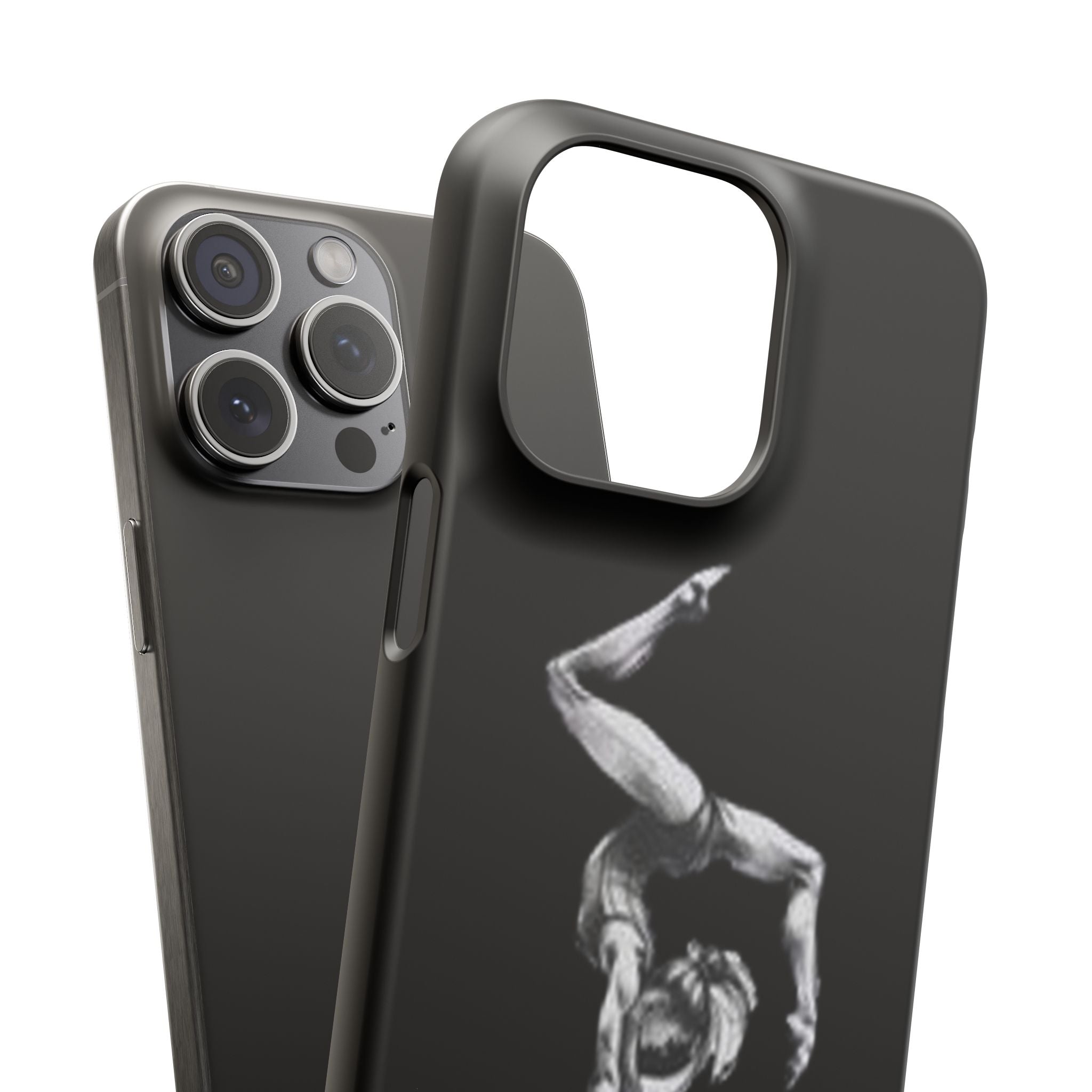 Coach Gymnastics Phone Case — Black Snap Phone Cover with Gymnast Silhouette
