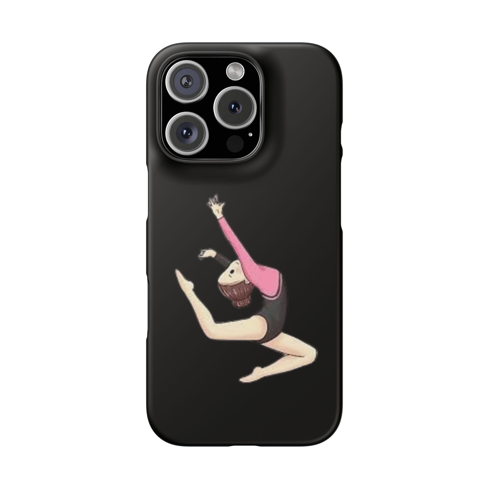 Gymnastics Phone Case — Leaping Girl Snap Case (Black)