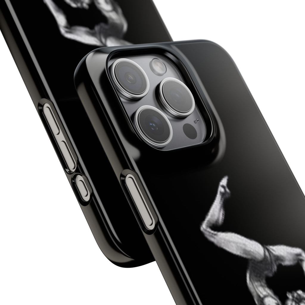Gymnastics Phone Case — Black Chalk-Style Handstand Design