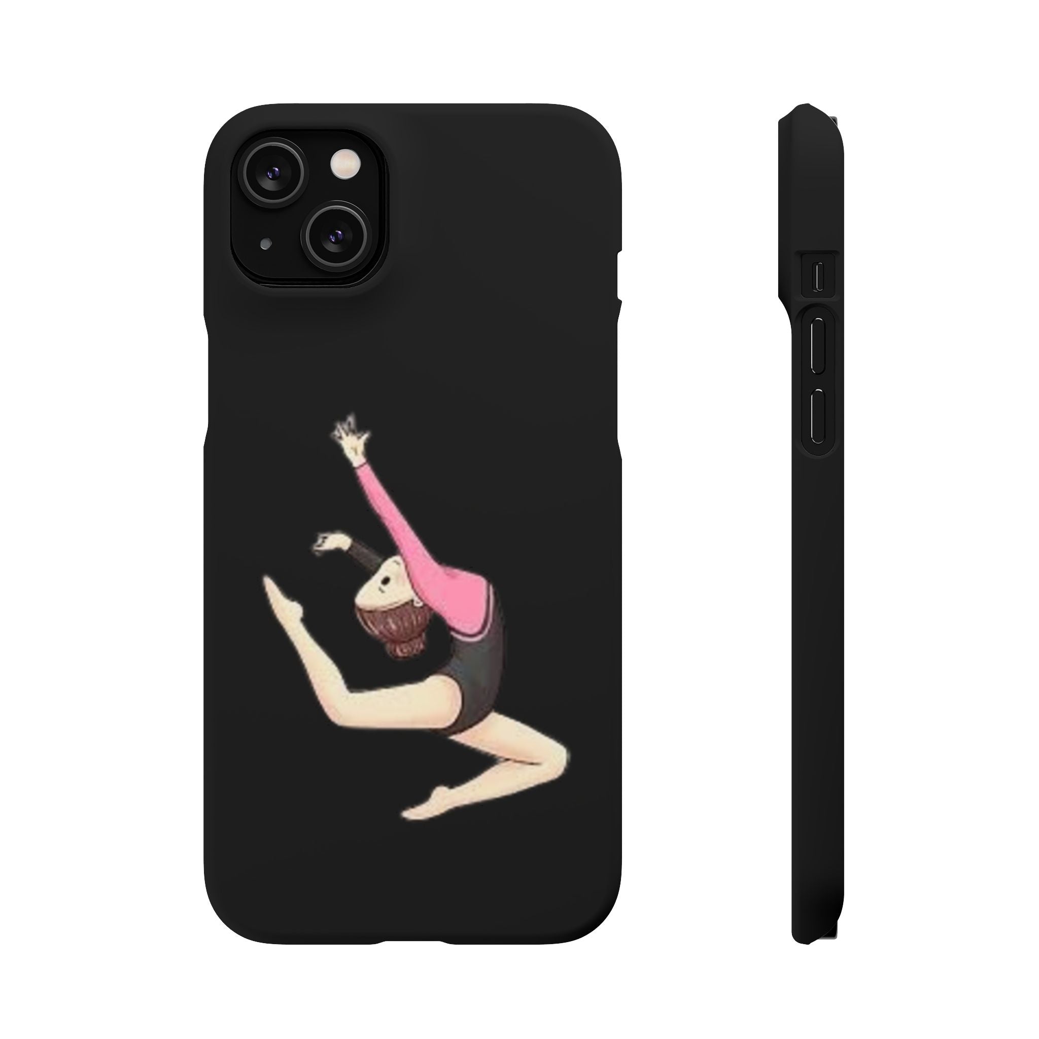 Gymnastics Phone Case — Leaping Girl Snap Case (Black)
