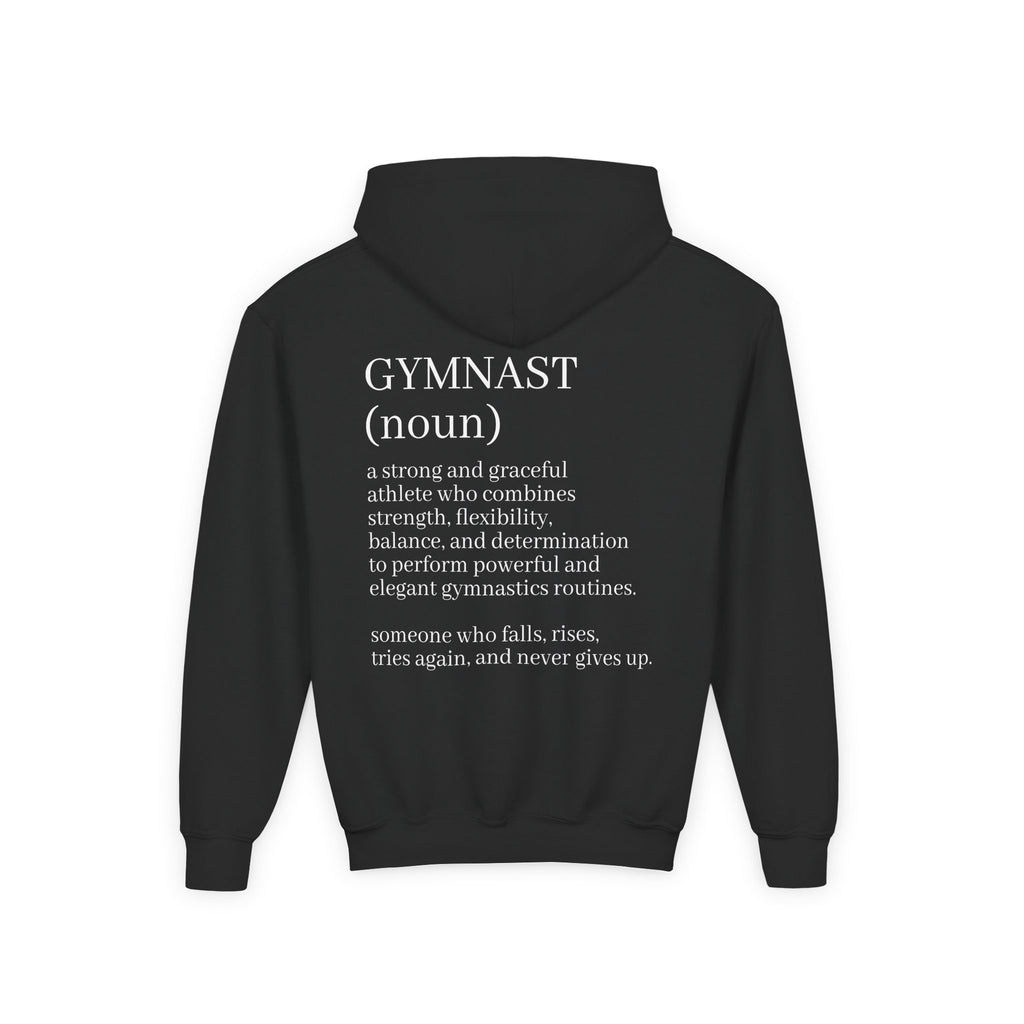 Gymnast Definition Youth Hoodie — Personalized 'NAME' Back-Print Sweatshirt