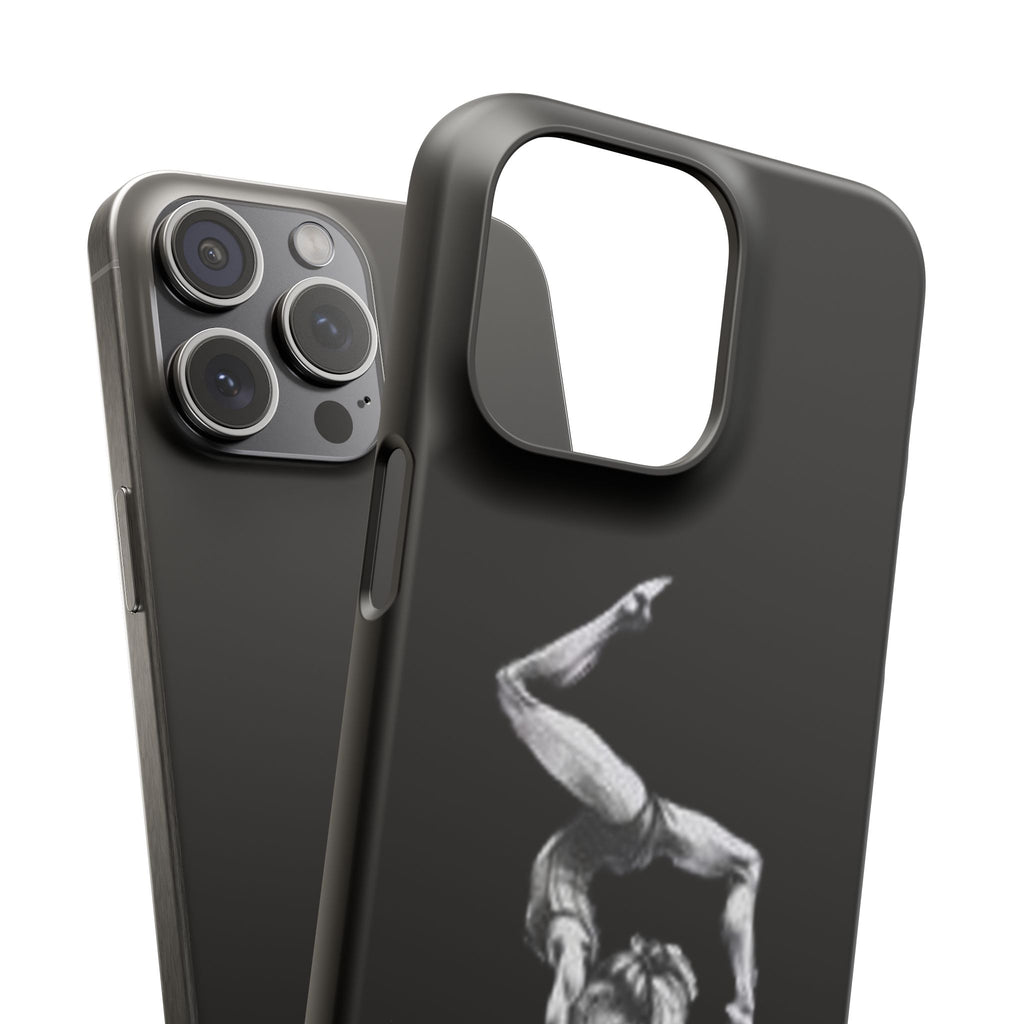 Gymnastics Phone Case — Black Chalk-Style Handstand Design