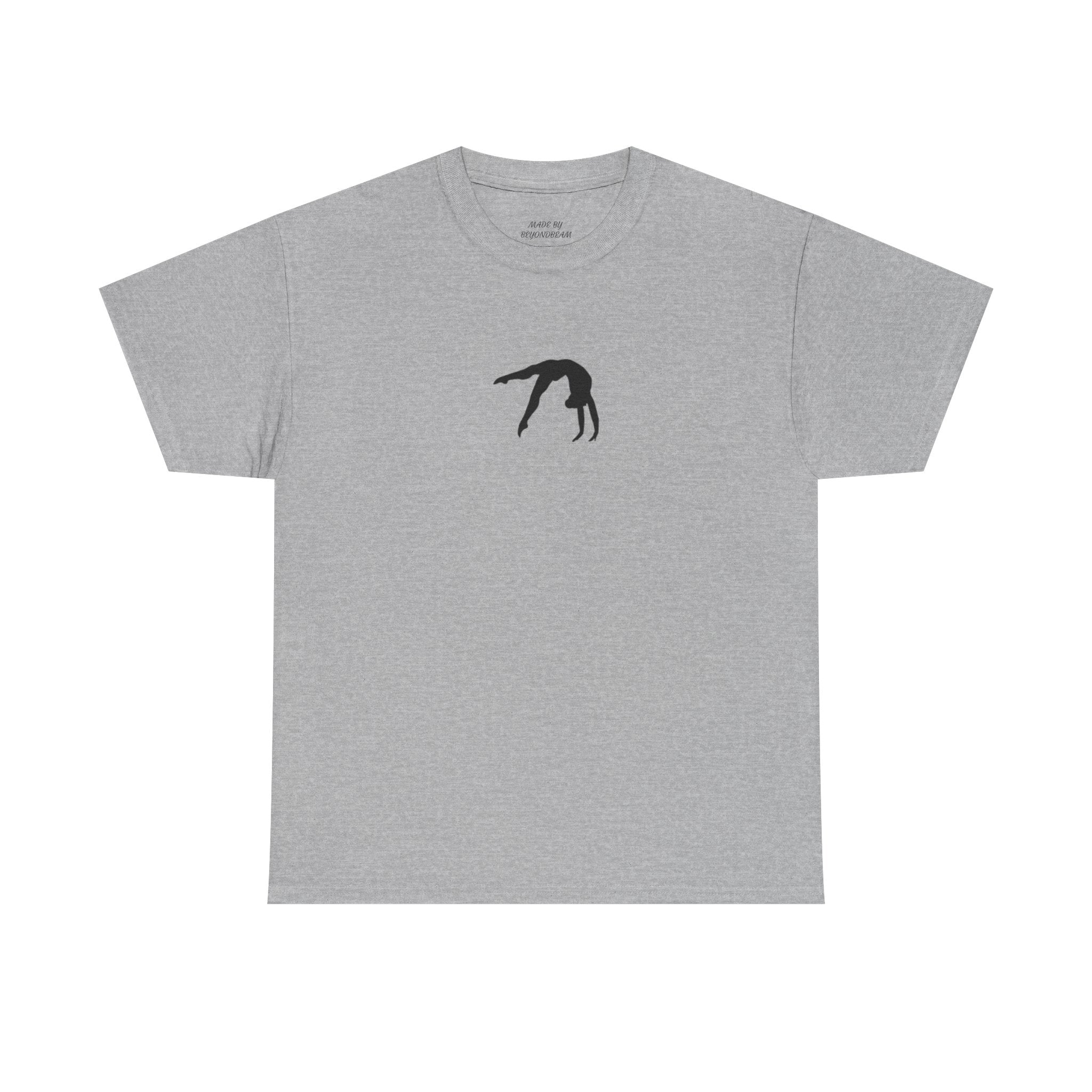 Gymnast Silhouette T-Shirt — Minimal Backbend Design Athletic Tee (Adults)