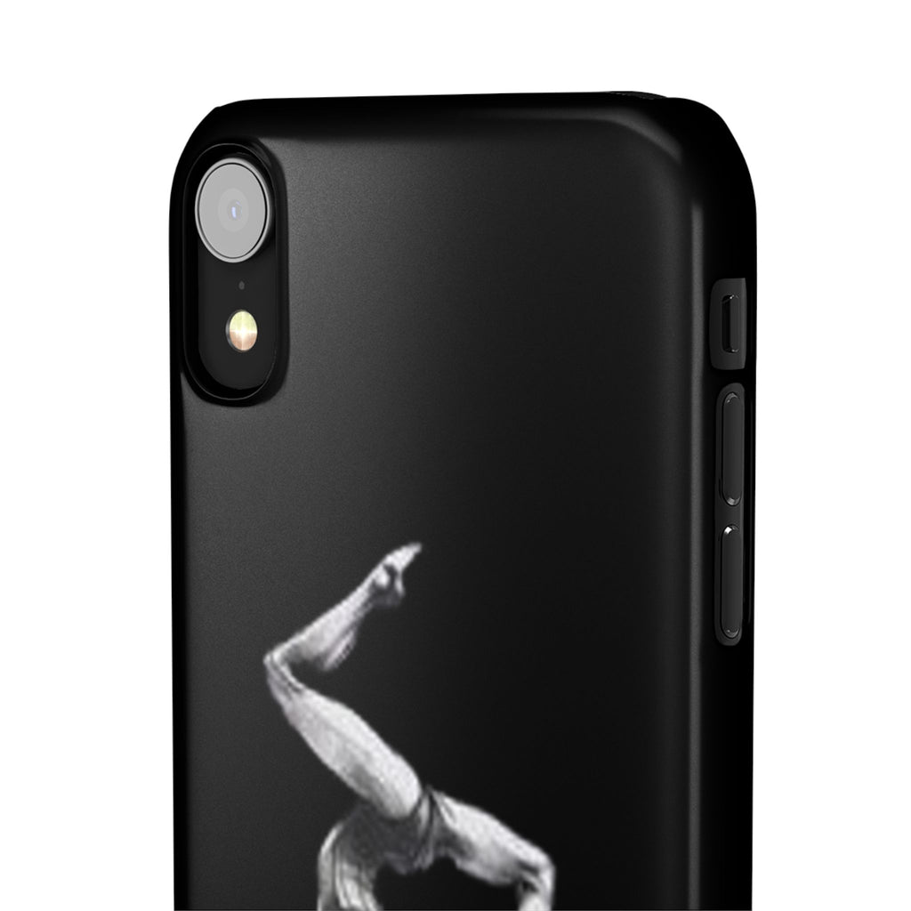 Coach Gymnastics Phone Case — Black Snap Phone Cover with Gymnast Silhouette