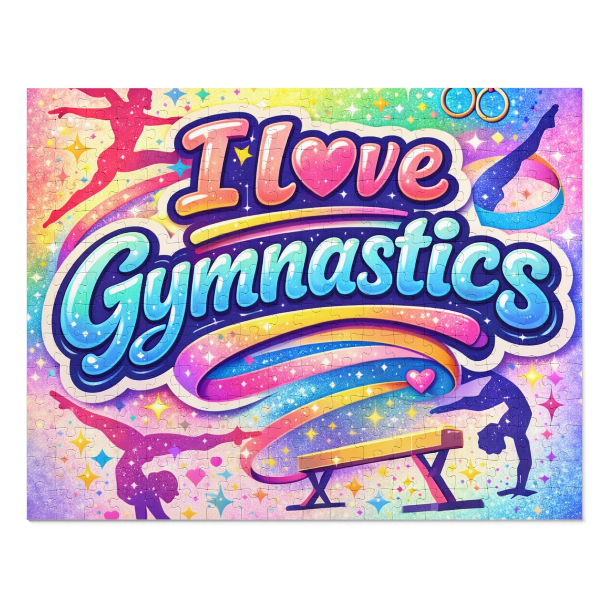 I Love Gymnastics Jigsaw Puzzle with Tin – Colorful Kids Gift