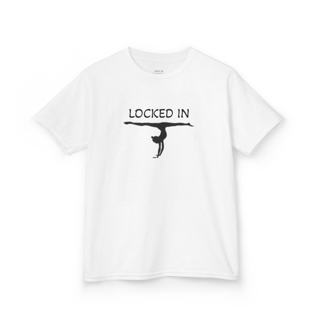 Kids Gymnastics T‑Shirt — "Stay Locked In" Balance Beam Design