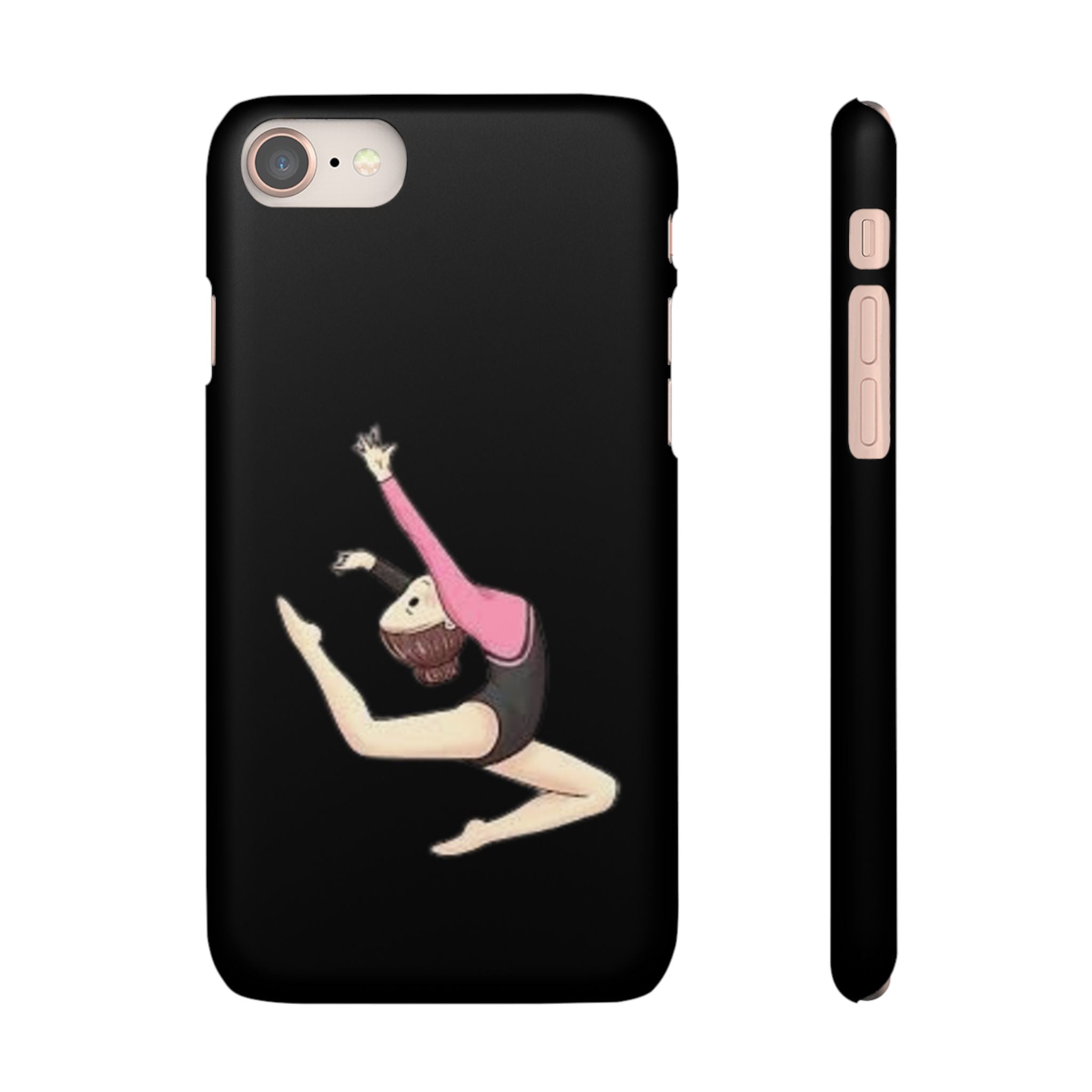 Gymnastics Phone Case — Leaping Girl Snap Case (Black)