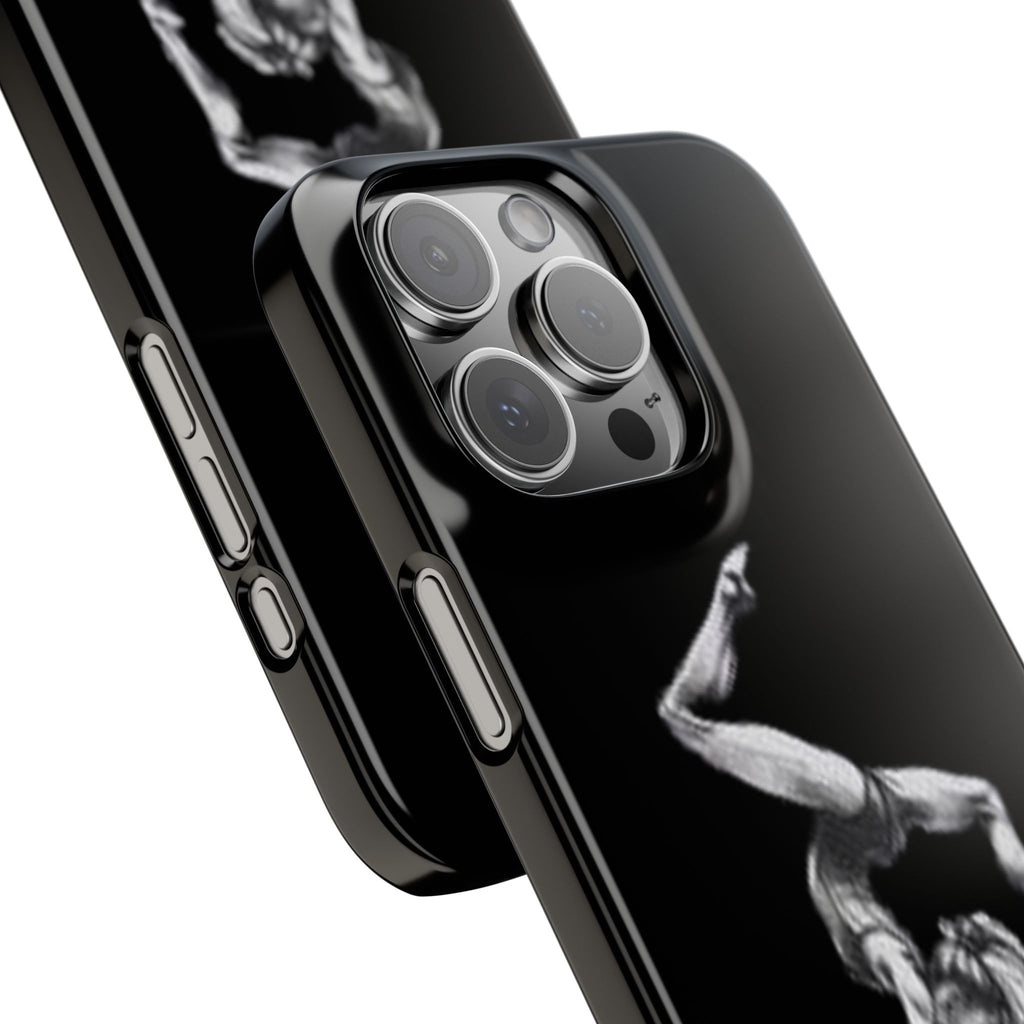 Coach Gymnastics Phone Case — Black Snap Phone Cover with Gymnast Silhouette