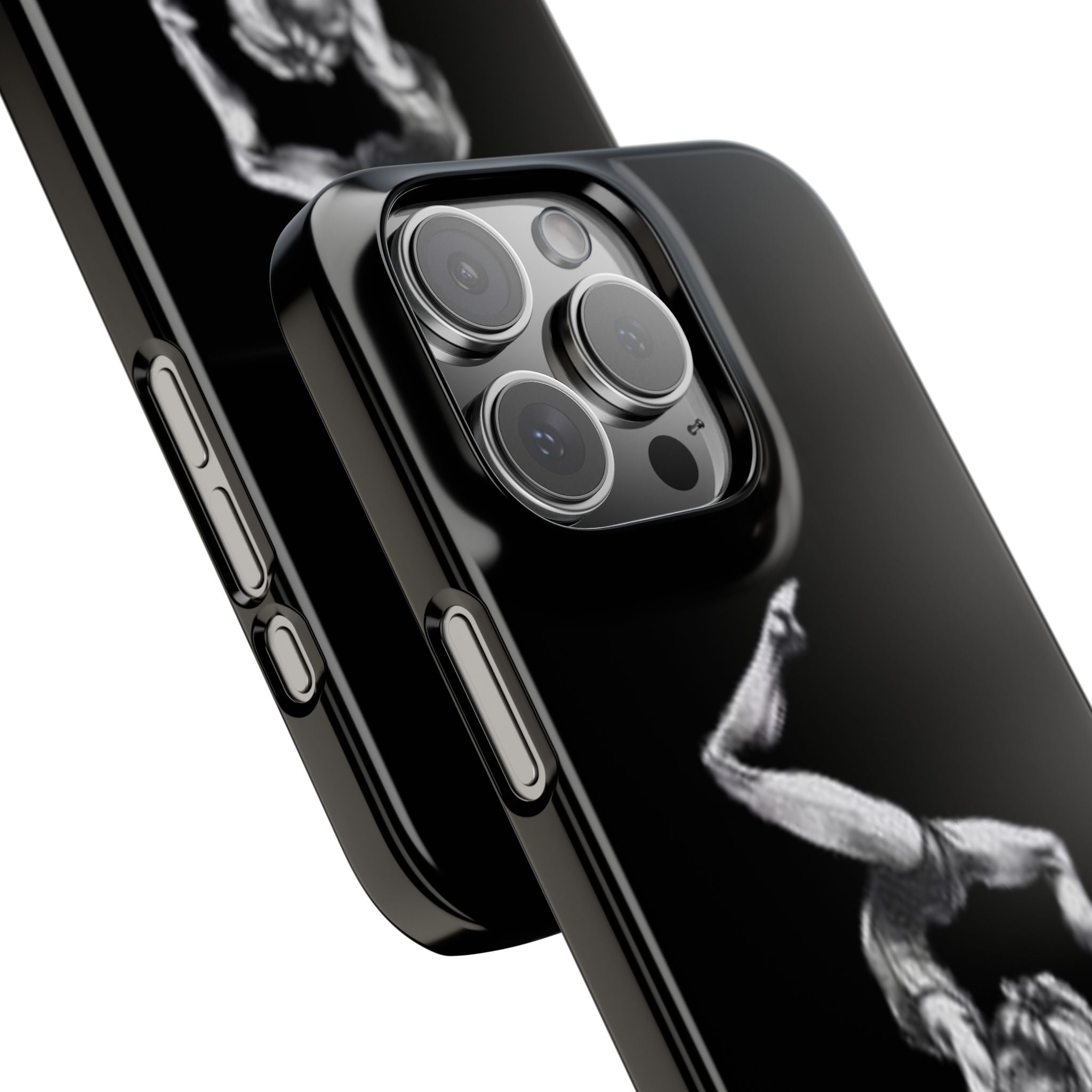 Coach Gymnastics Phone Case — Black Snap Phone Cover with Gymnast Silhouette