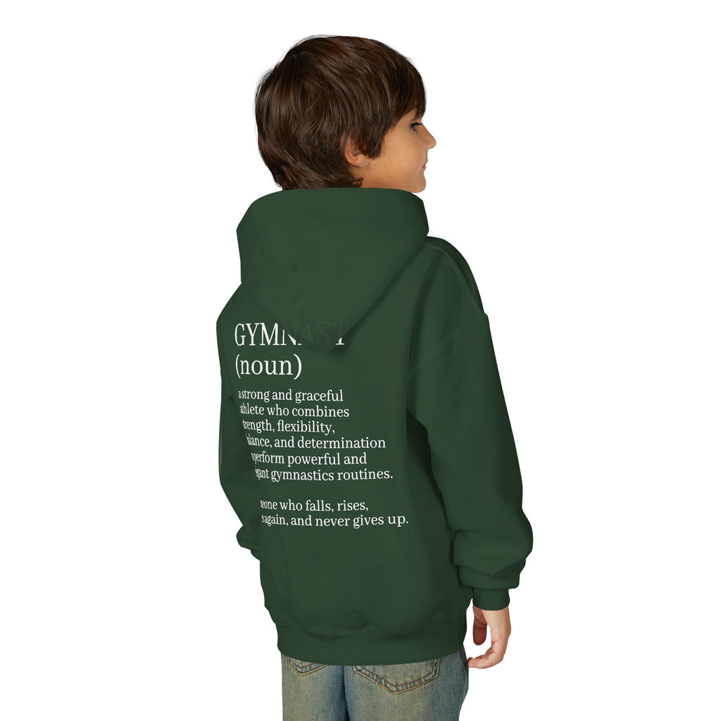 Gymnast Definition Youth Hoodie — Personalized 'NAME' Back-Print Sweatshirt
