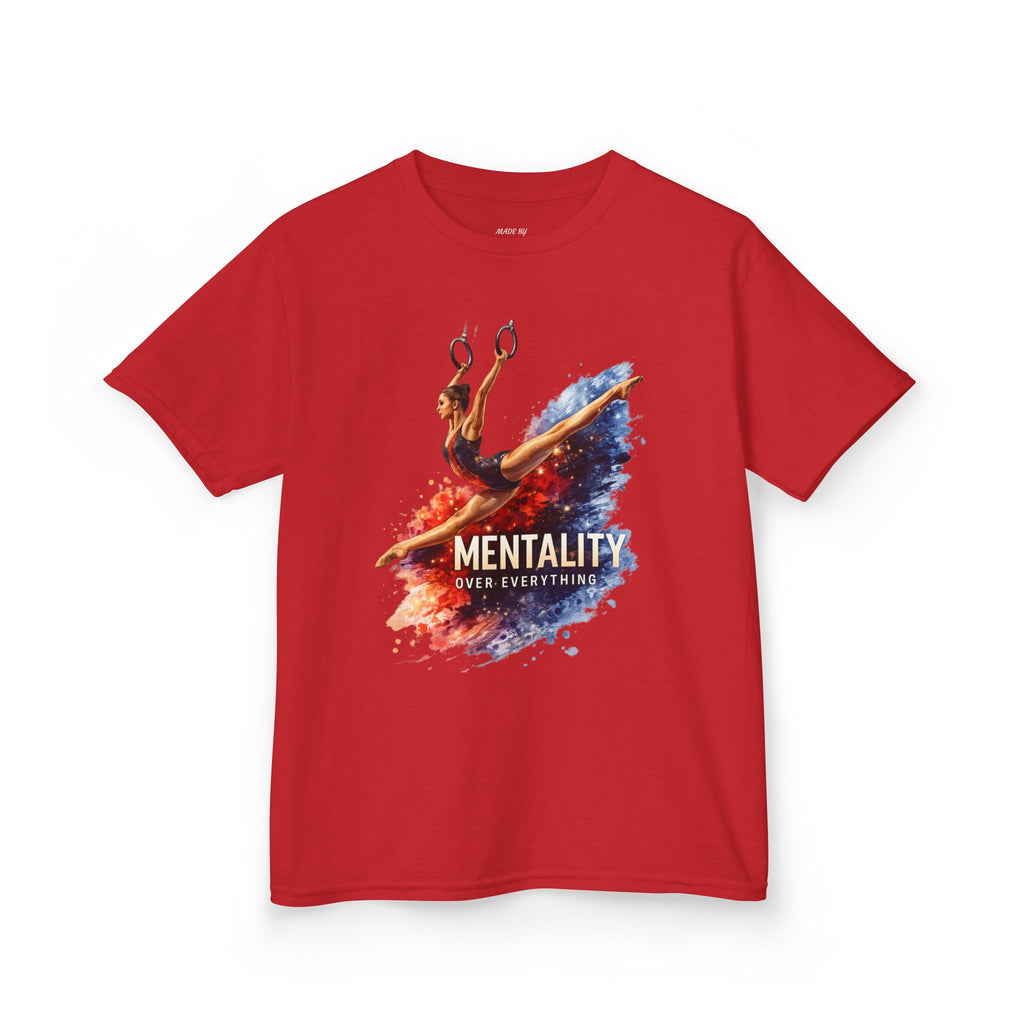 Kids Gymnastics T‑Shirt — 'Mentality: Gymnastics' Colorful Athlete Design