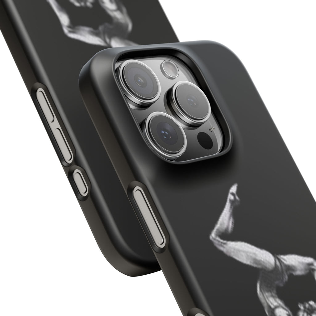 Gymnastics Phone Case — Black Chalk-Style Handstand Design