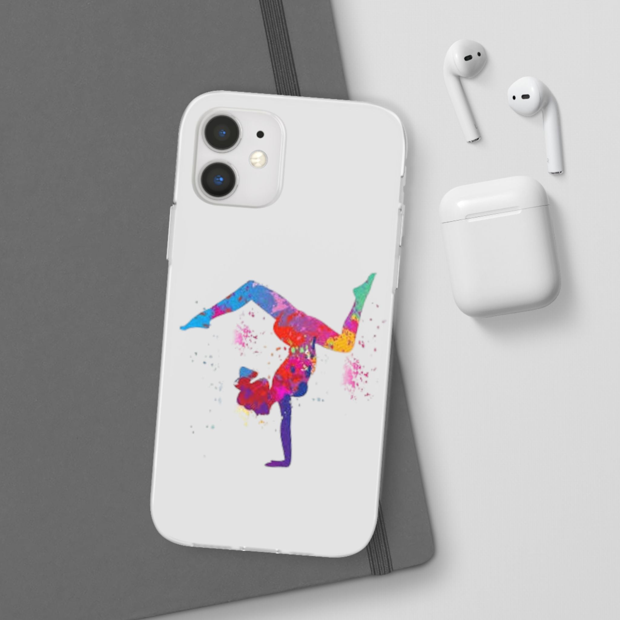 Gymnast Silhouette Phone Case – Colorful Acrobat Watercolor iPhone Cover