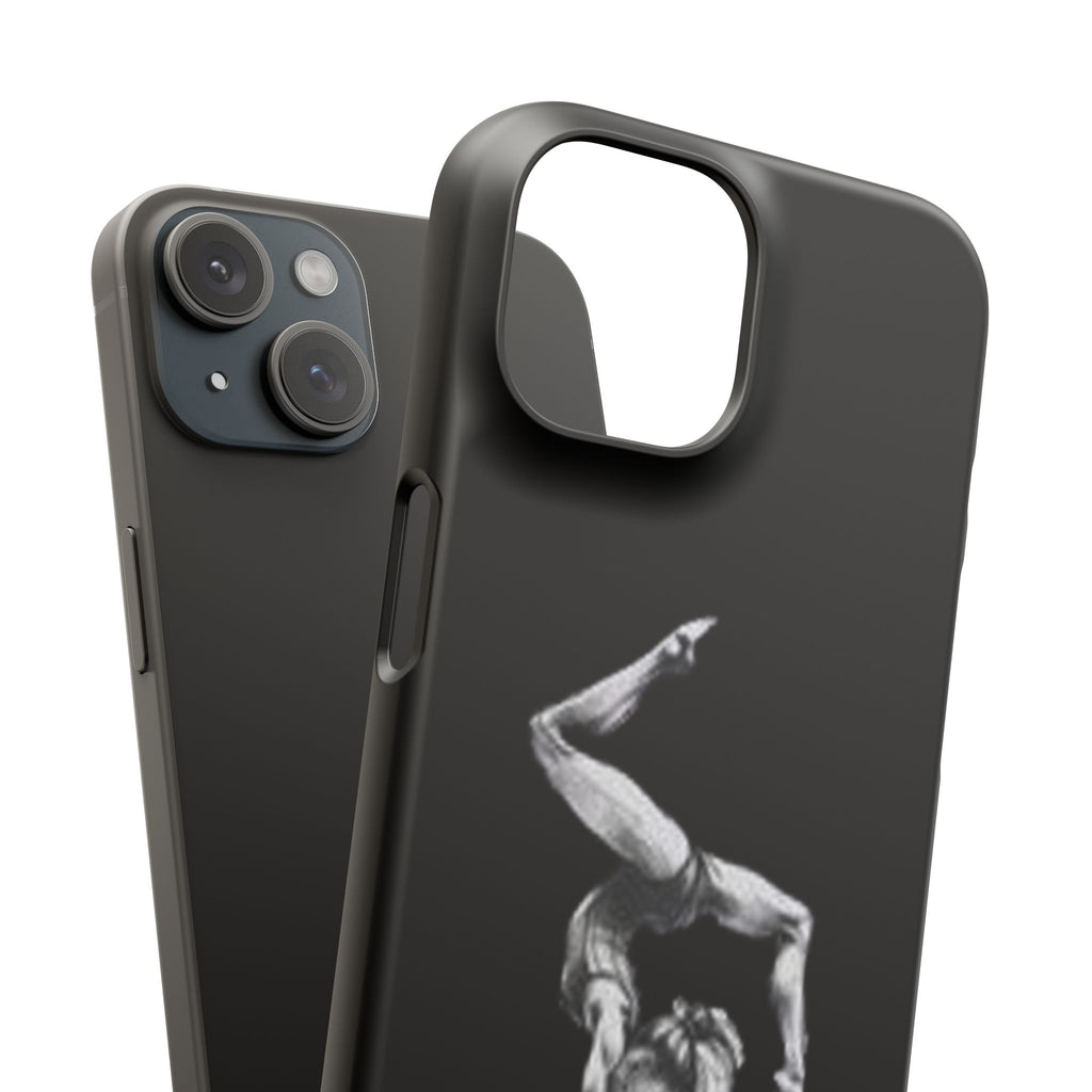 Gymnastics Phone Case — Black Chalk-Style Handstand Design
