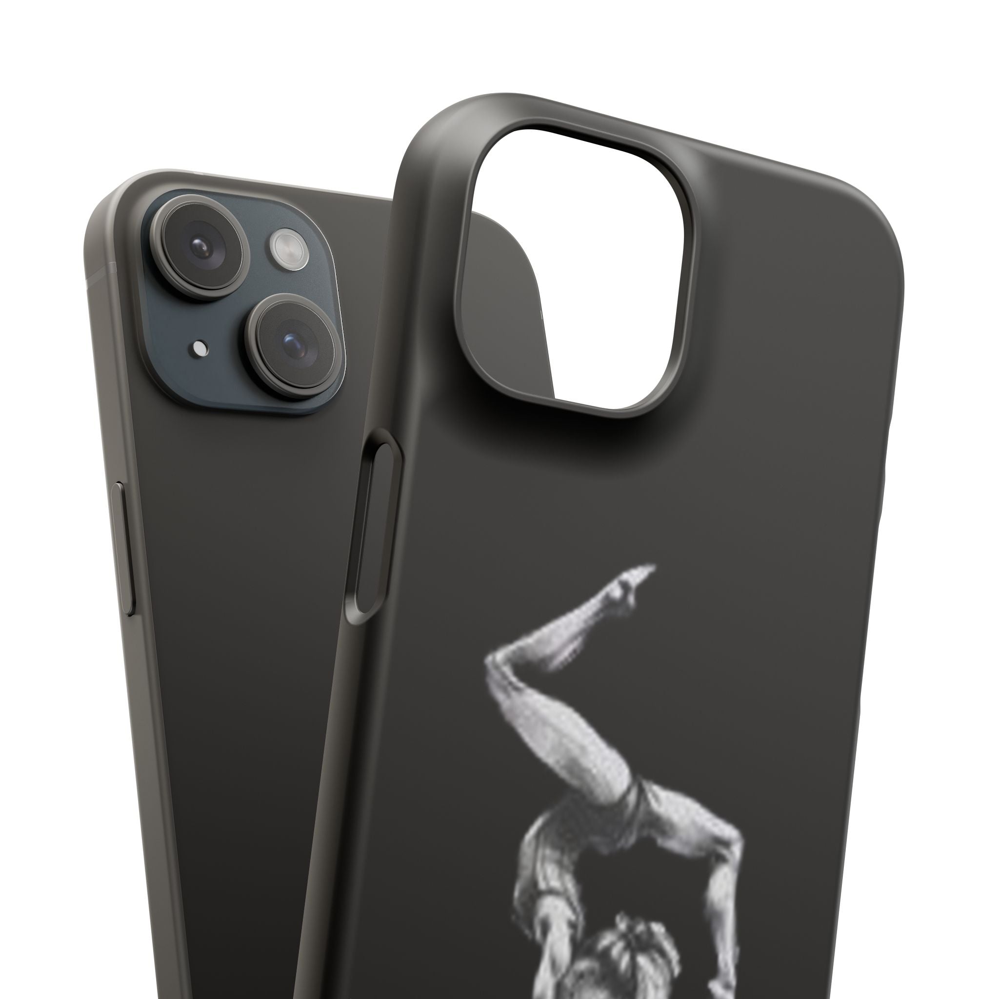 Gymnastics Phone Case — Black Chalk-Style Handstand Design