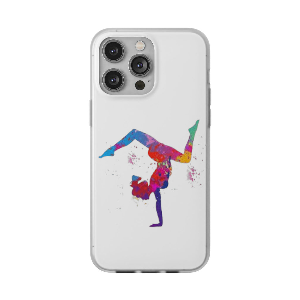 Gymnast Silhouette Phone Case – Colorful Acrobat Watercolor iPhone Cover