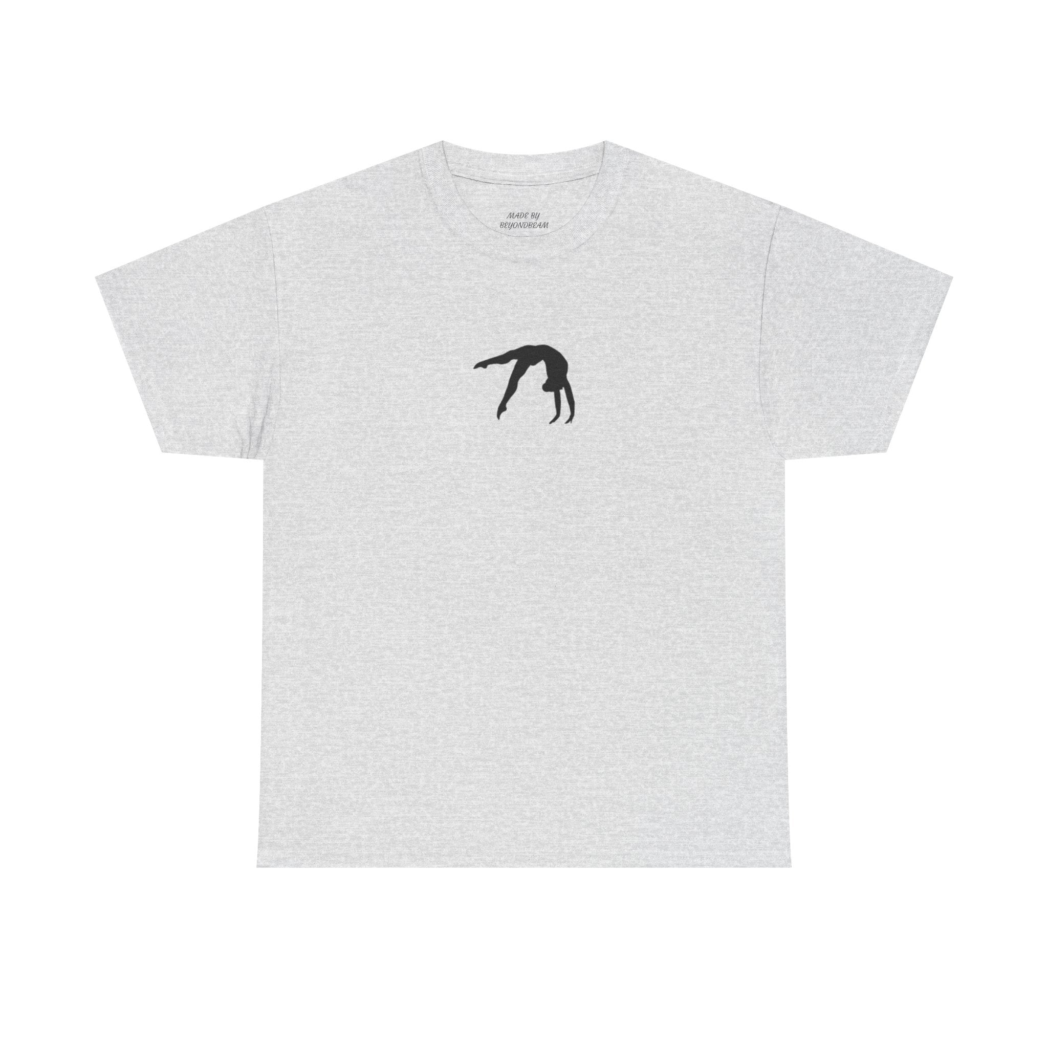 Gymnast Silhouette T-Shirt — Minimal Backbend Design Athletic Tee (Adults)