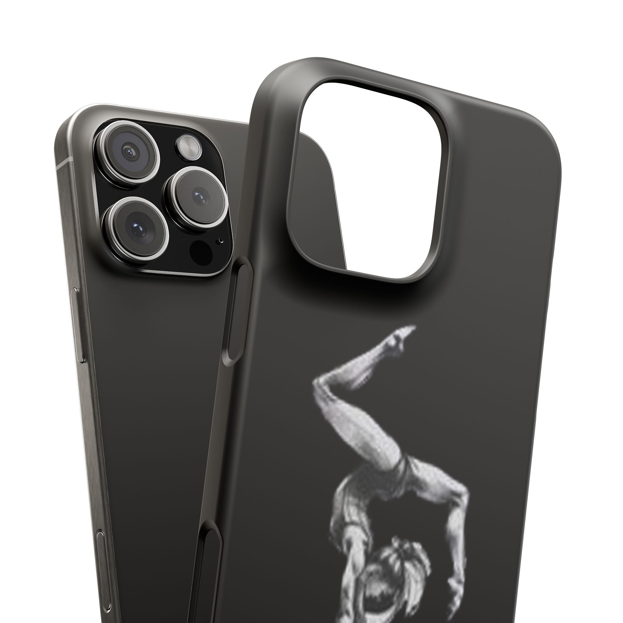 Coach Gymnastics Phone Case — Black Snap Phone Cover with Gymnast Silhouette