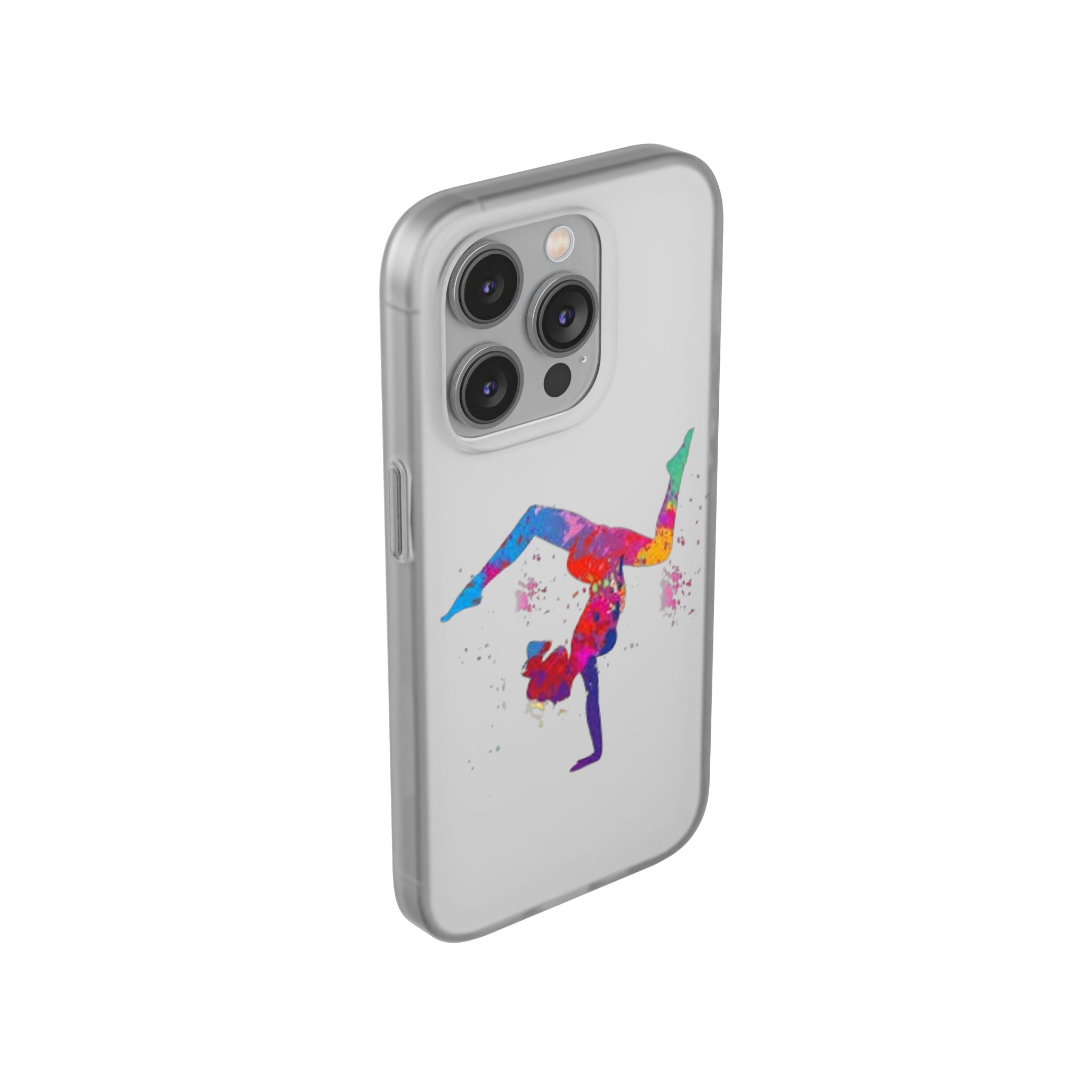 Gymnast Silhouette Phone Case – Colorful Acrobat Watercolor iPhone Cover