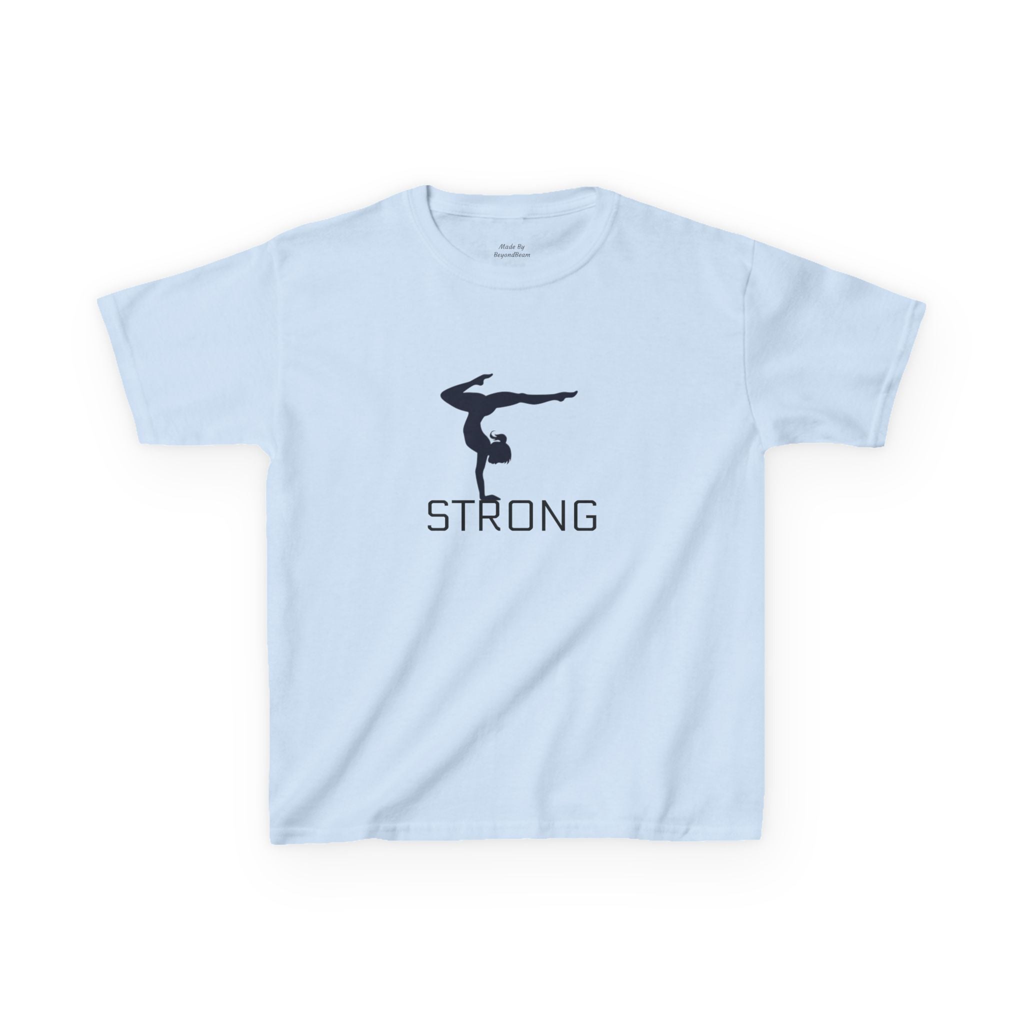 Kids Gymnastics Tee — 'STRONG' Handstand Silhouette Shirt