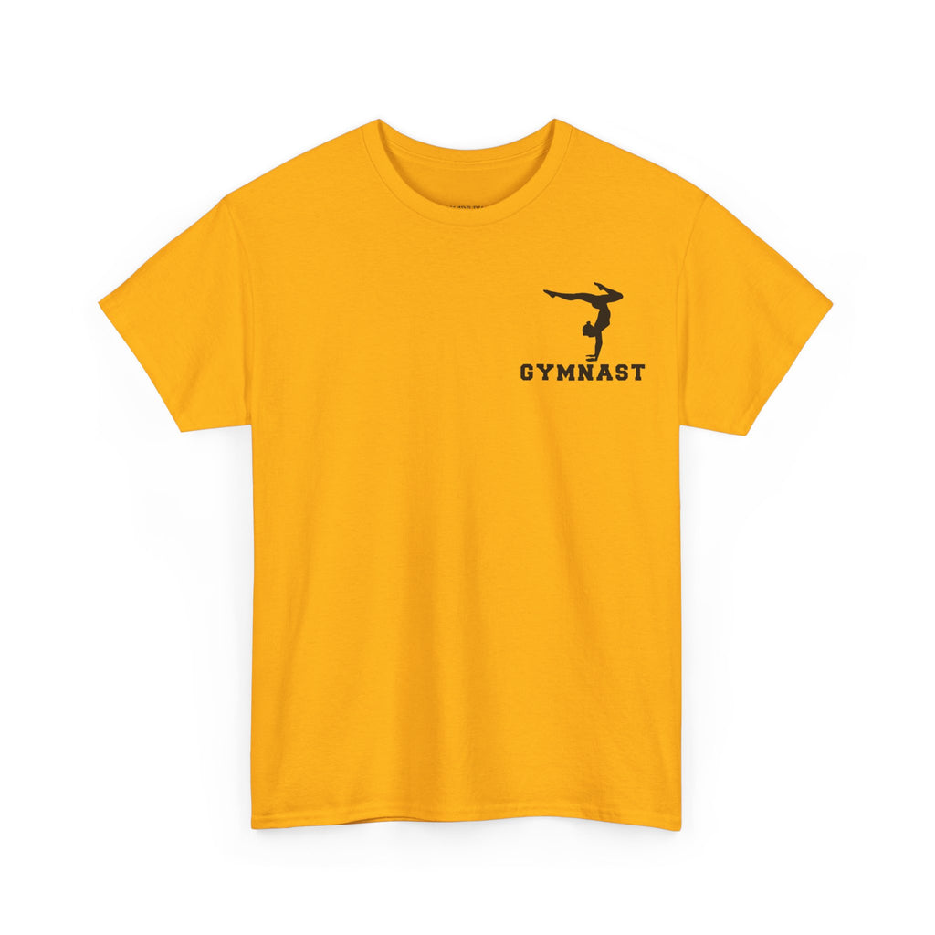 Gymnast Silhouette T-Shirt — "GYMNAST" Chest Logo Athletic Tee (Adults)