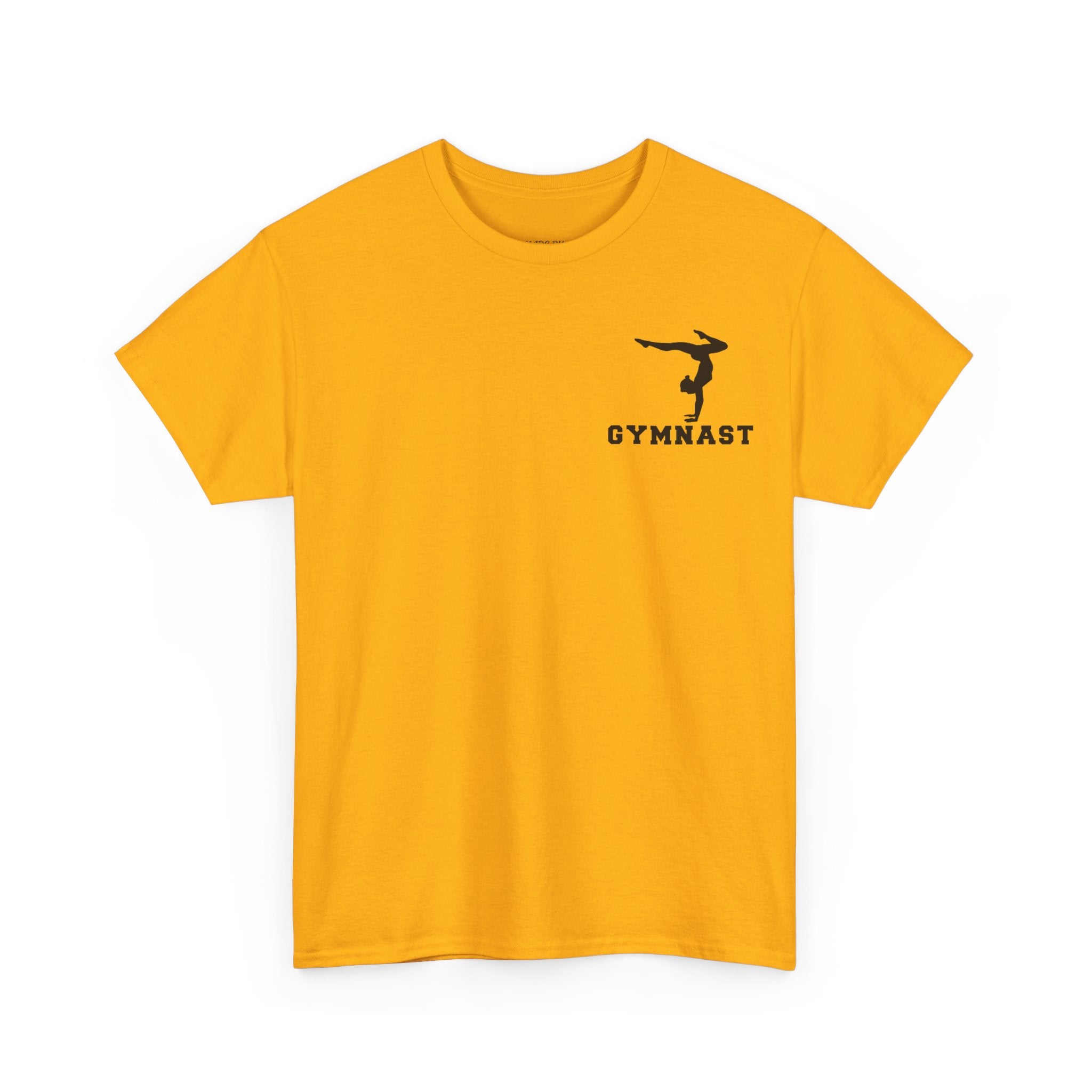 Gymnast Silhouette T-Shirt — "GYMNAST" Chest Logo Athletic Tee (Adults)