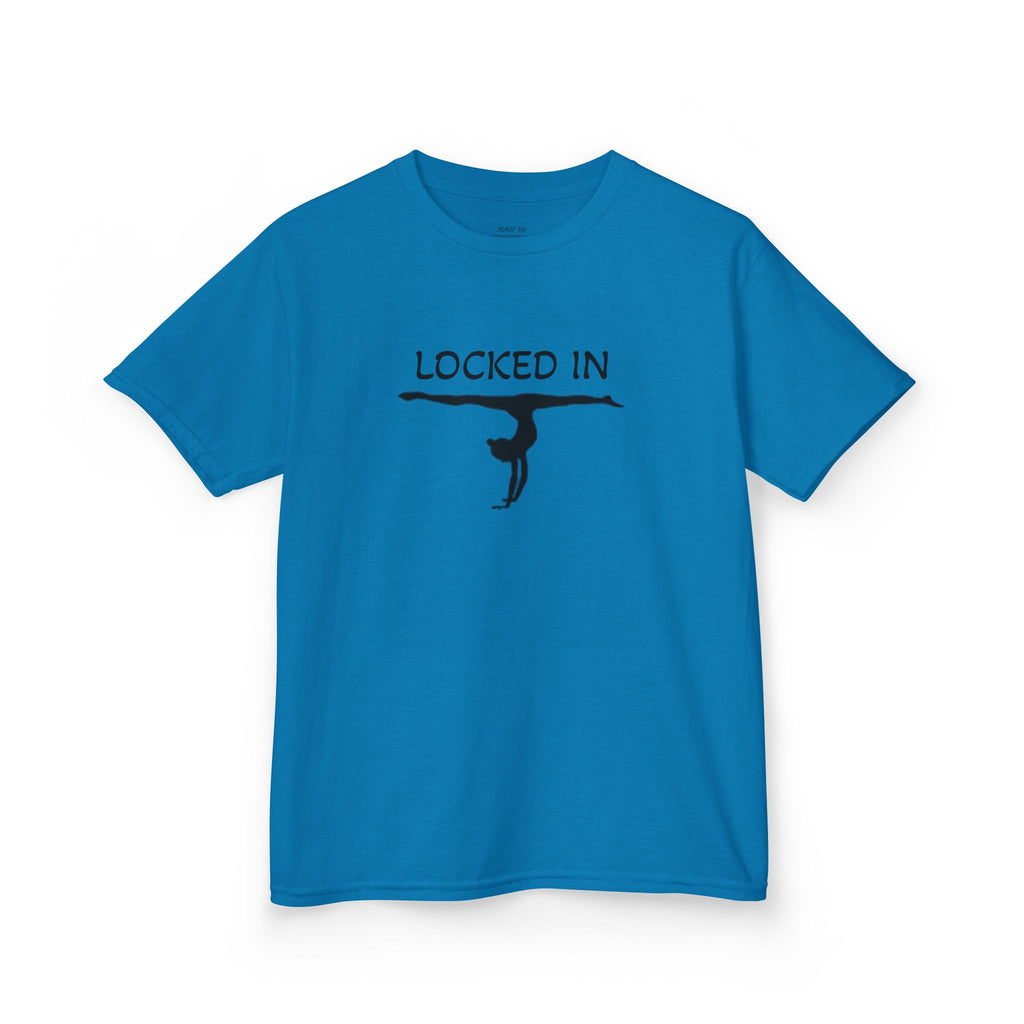 Kids Gymnastics T‑Shirt — "Stay Locked In" Balance Beam Design