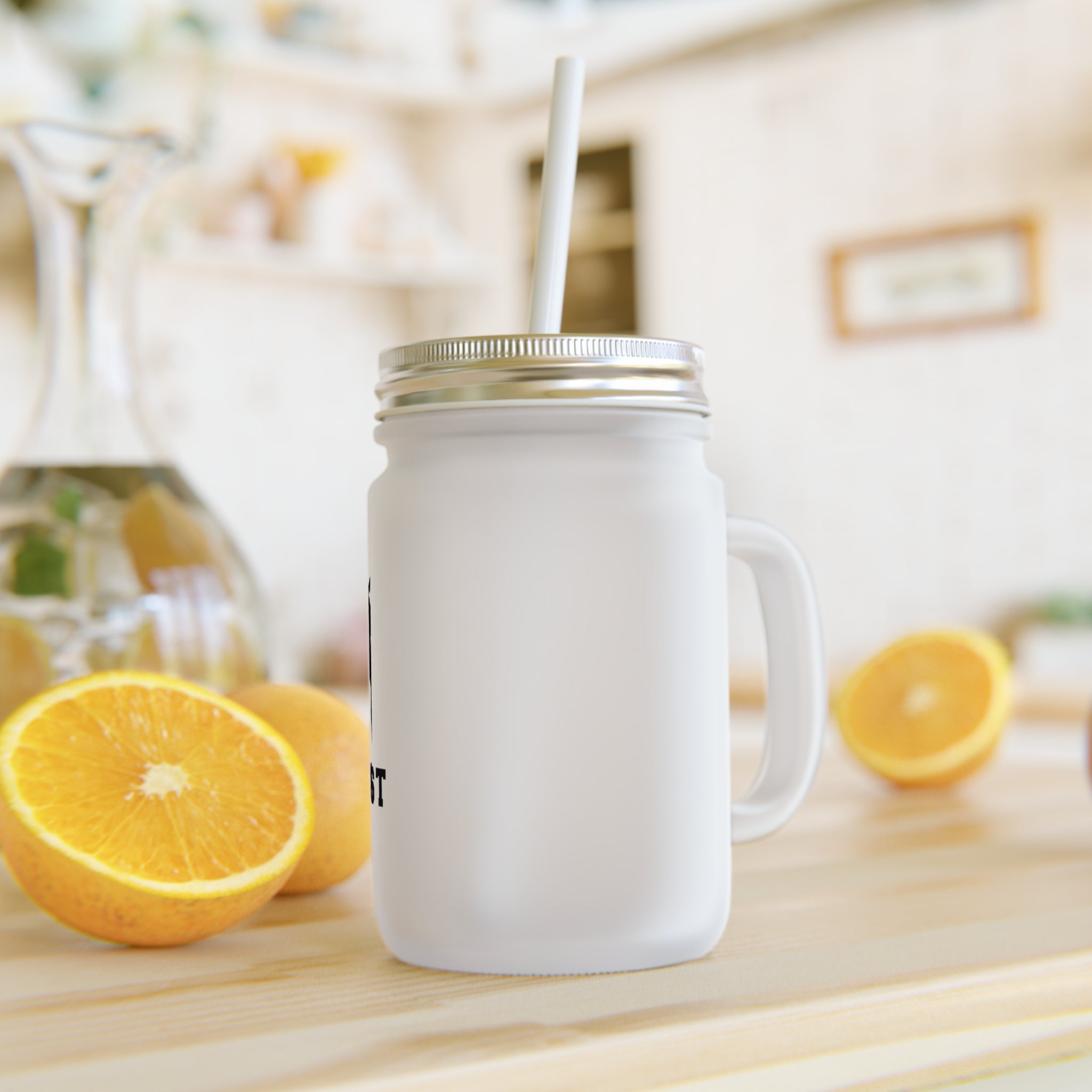 Gymnast Mason Jar Tumbler – Frosted Glass Gymnastics Drink Mug with Straw
