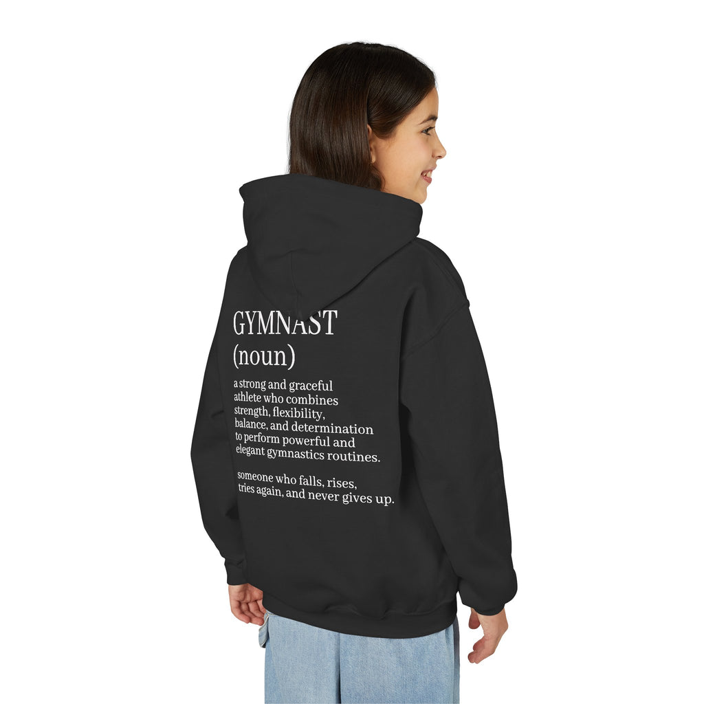 Gymnast Definition Youth Hoodie — Personalized 'NAME' Back-Print Sweatshirt
