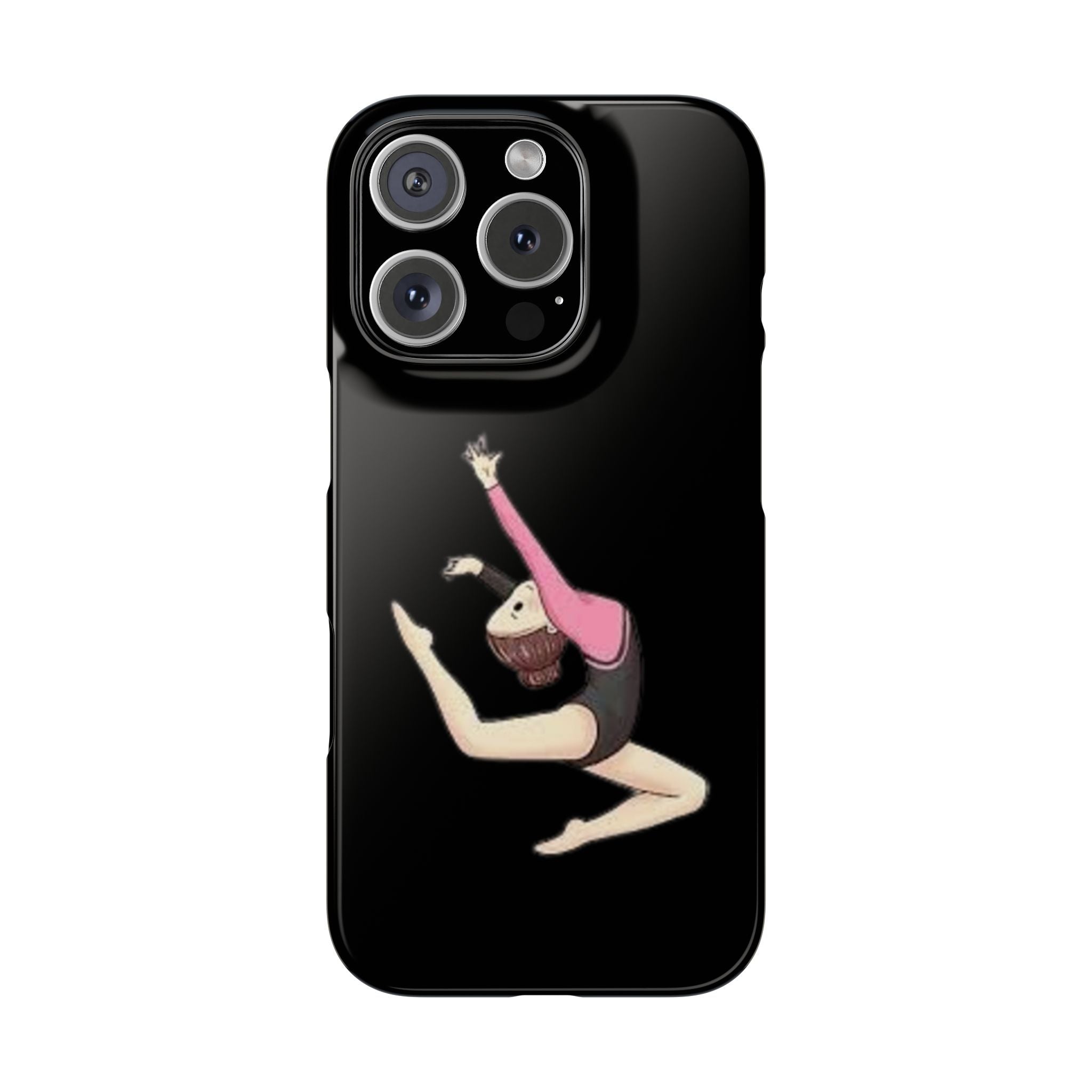 Gymnastics Phone Case — Leaping Girl Snap Case (Black)