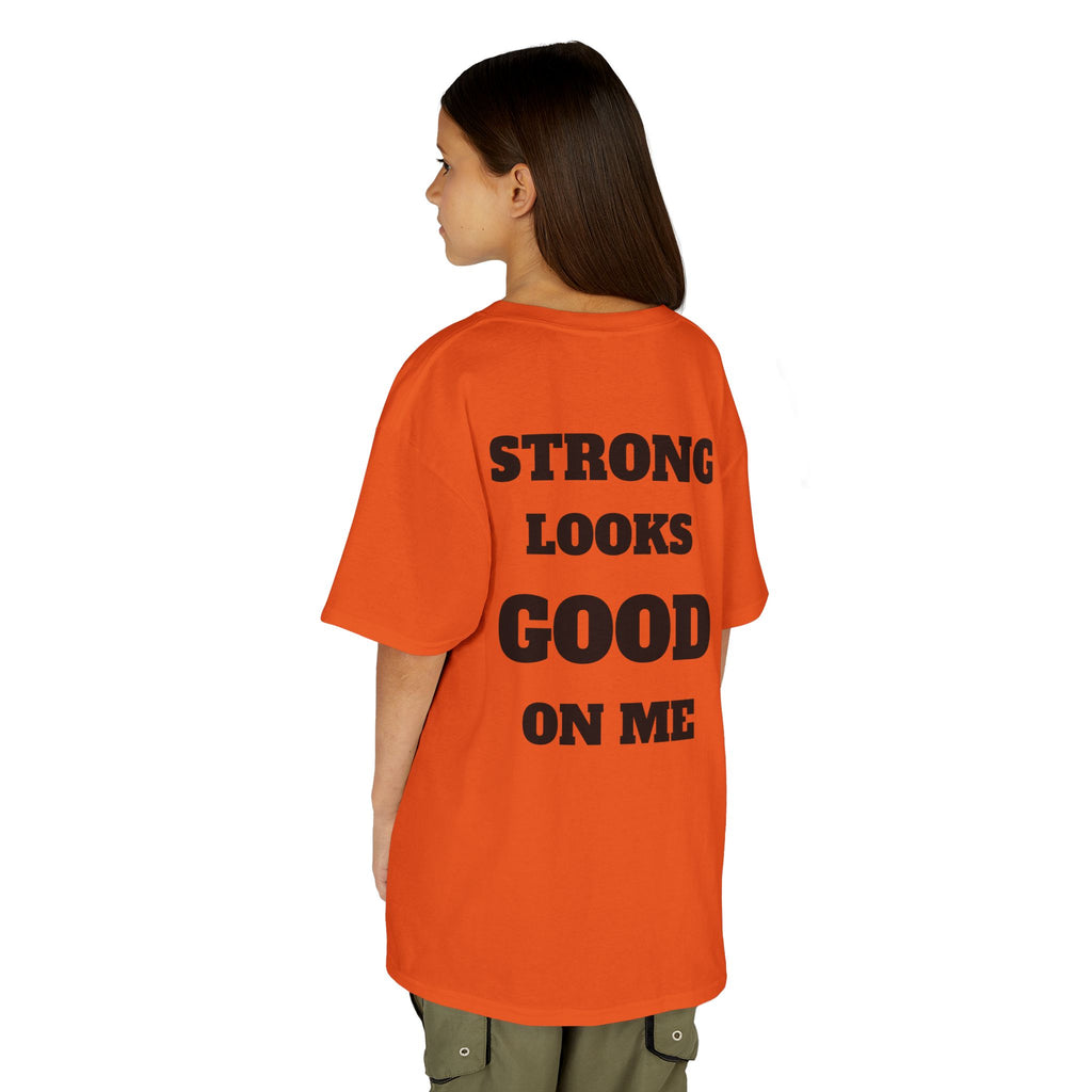 Kids Tee — "Strong Looks Good On Me" Inspirational Graphic Tee