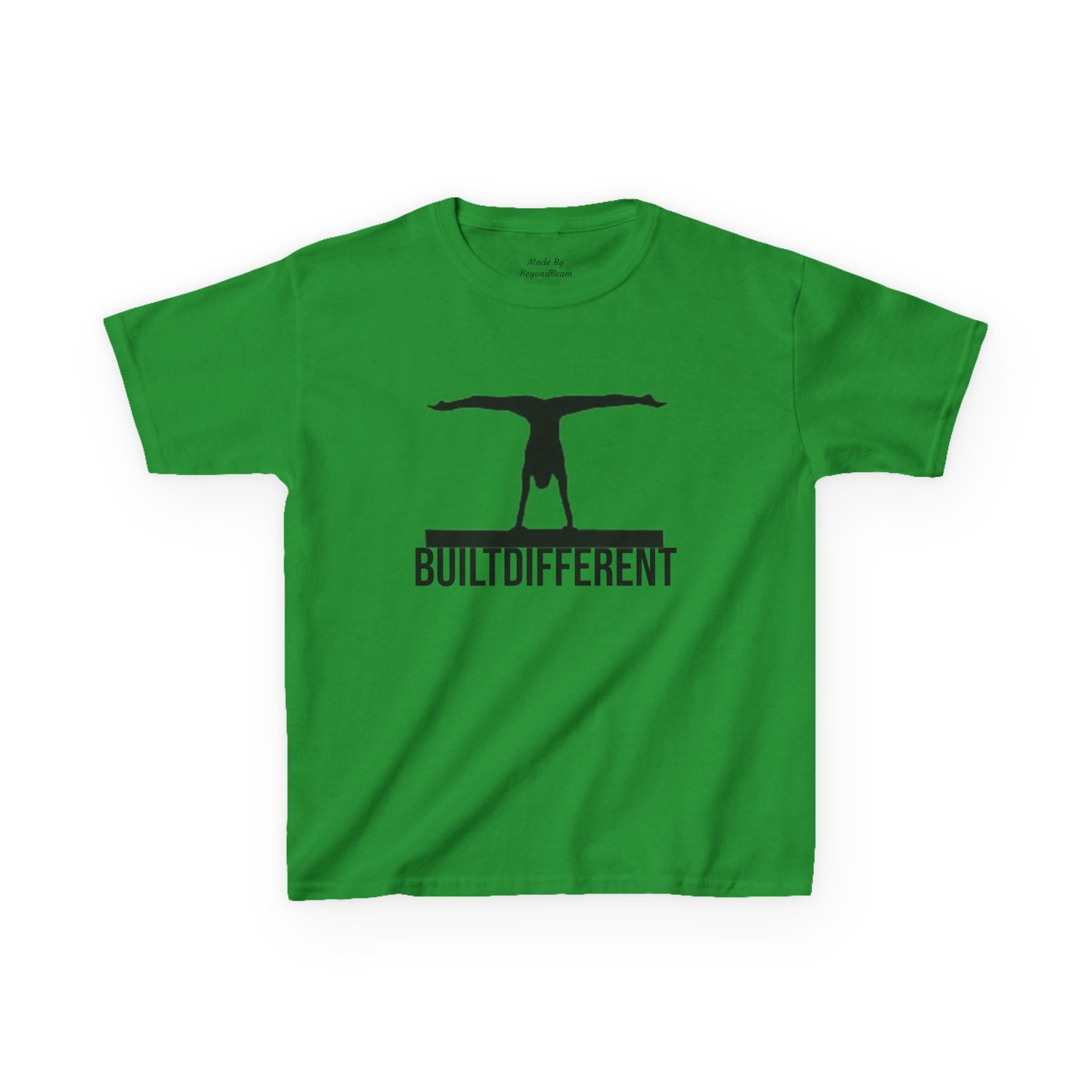 Kids T-Shirt — 'BUILTDIFFERENT' Gymnast Silhouette Tee