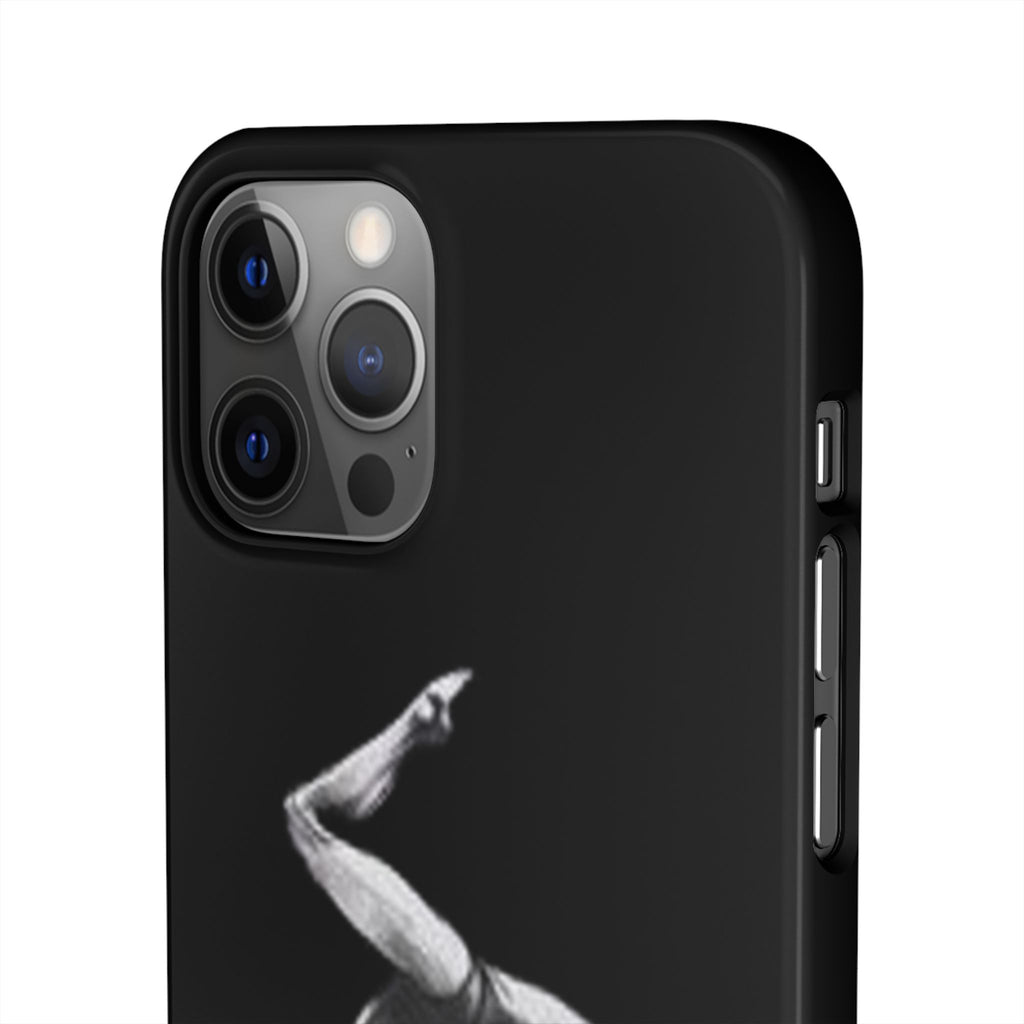 Coach Gymnastics Phone Case — Black Snap Phone Cover with Gymnast Silhouette