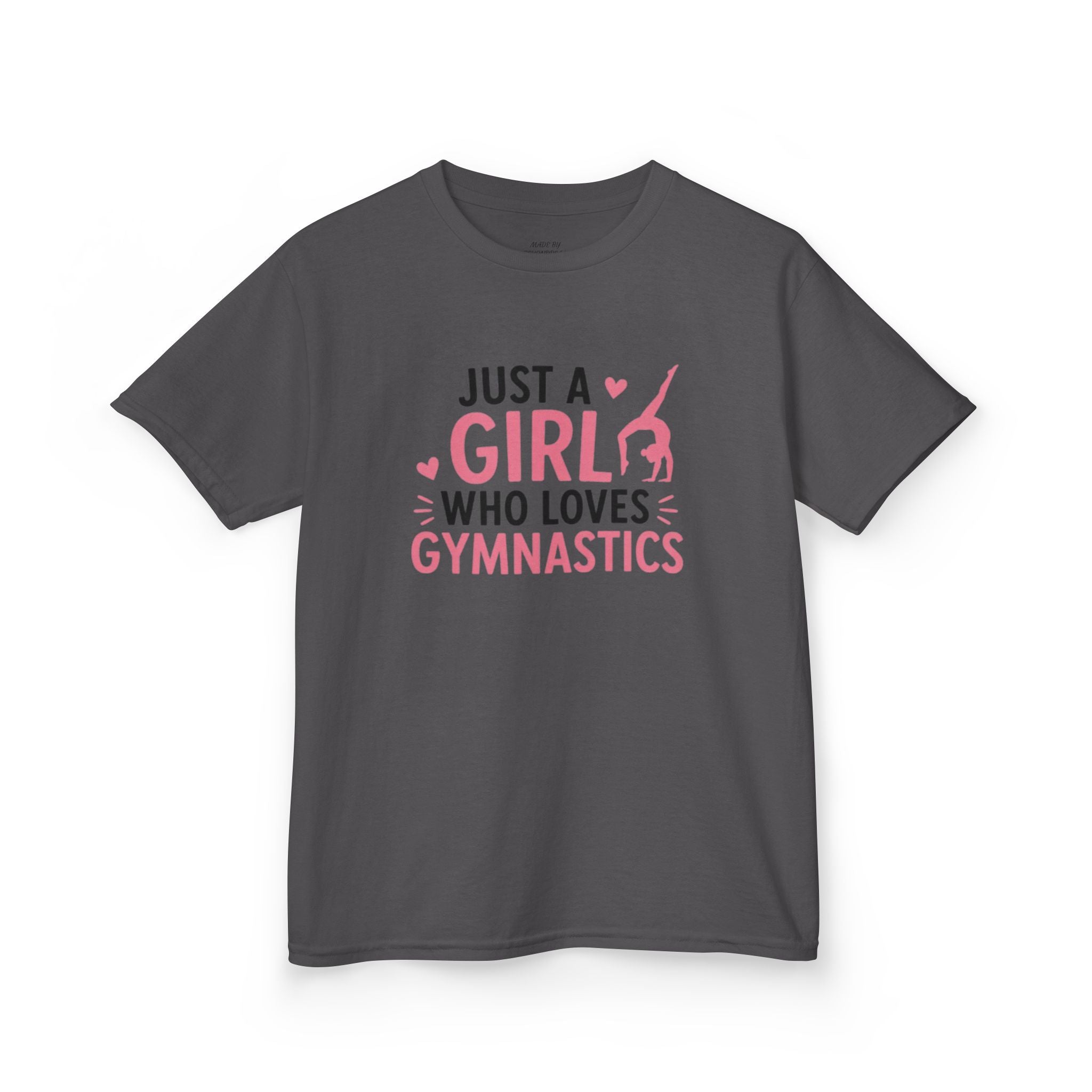 Kids Gymnastics T-Shirt - "Just a Girl Who Loves Gymnastics" Pink Design