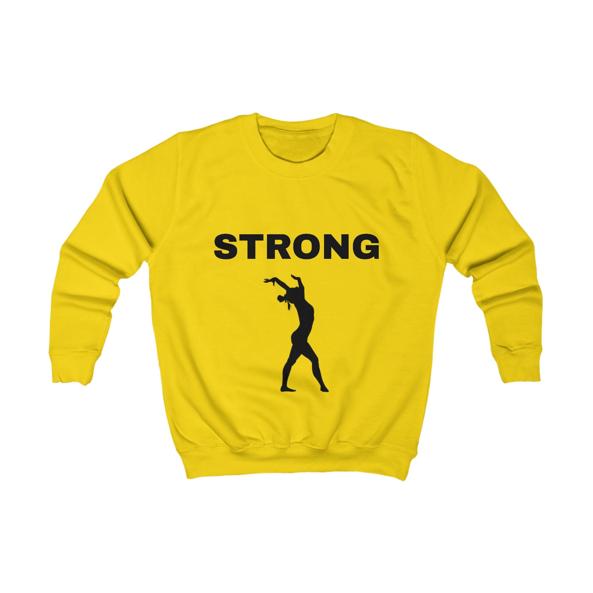 Kids Sweatshirt "STRONG" with Athletic Silhouette – Motivational Youth Crewneck