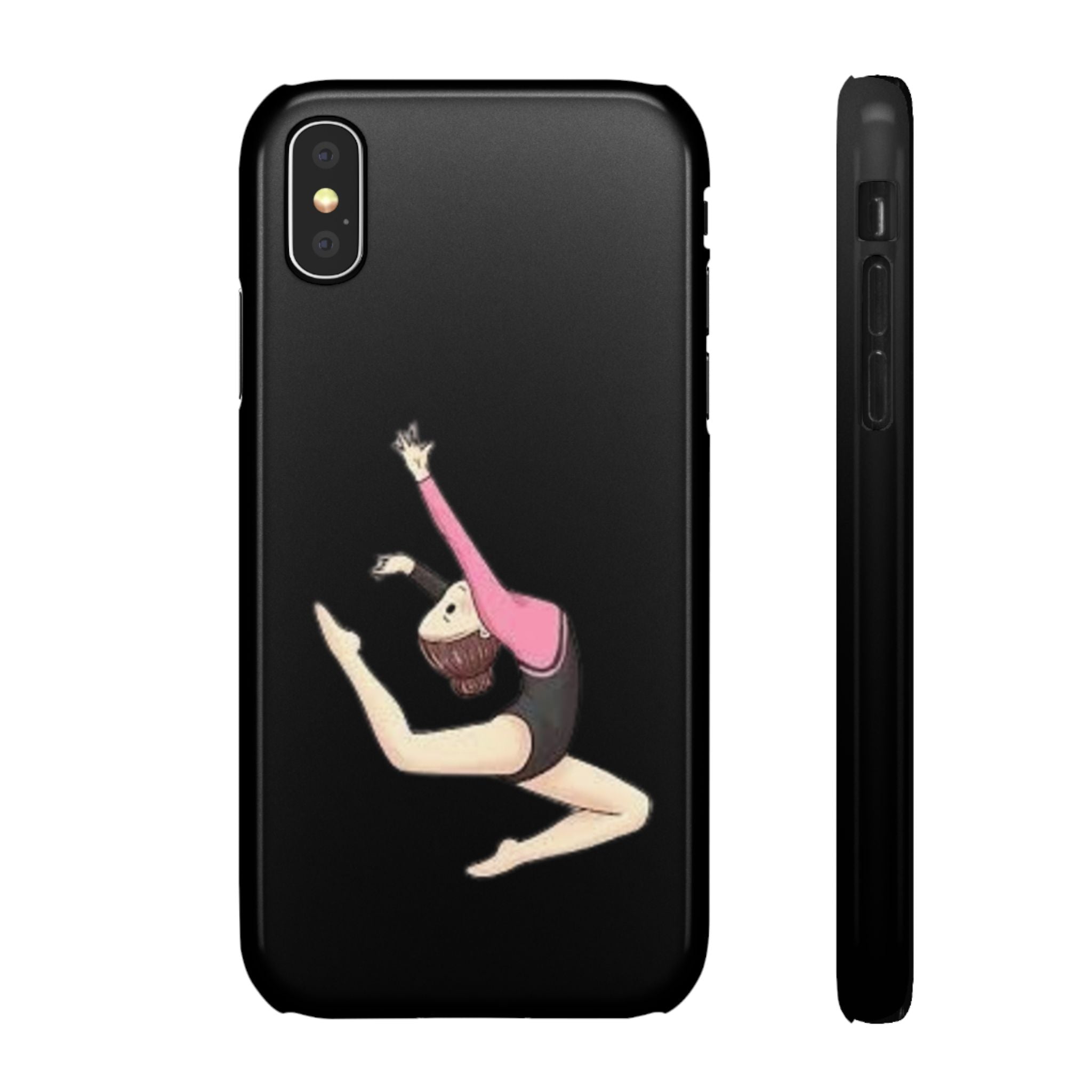Gymnastics Phone Case — Leaping Girl Snap Case (Black)