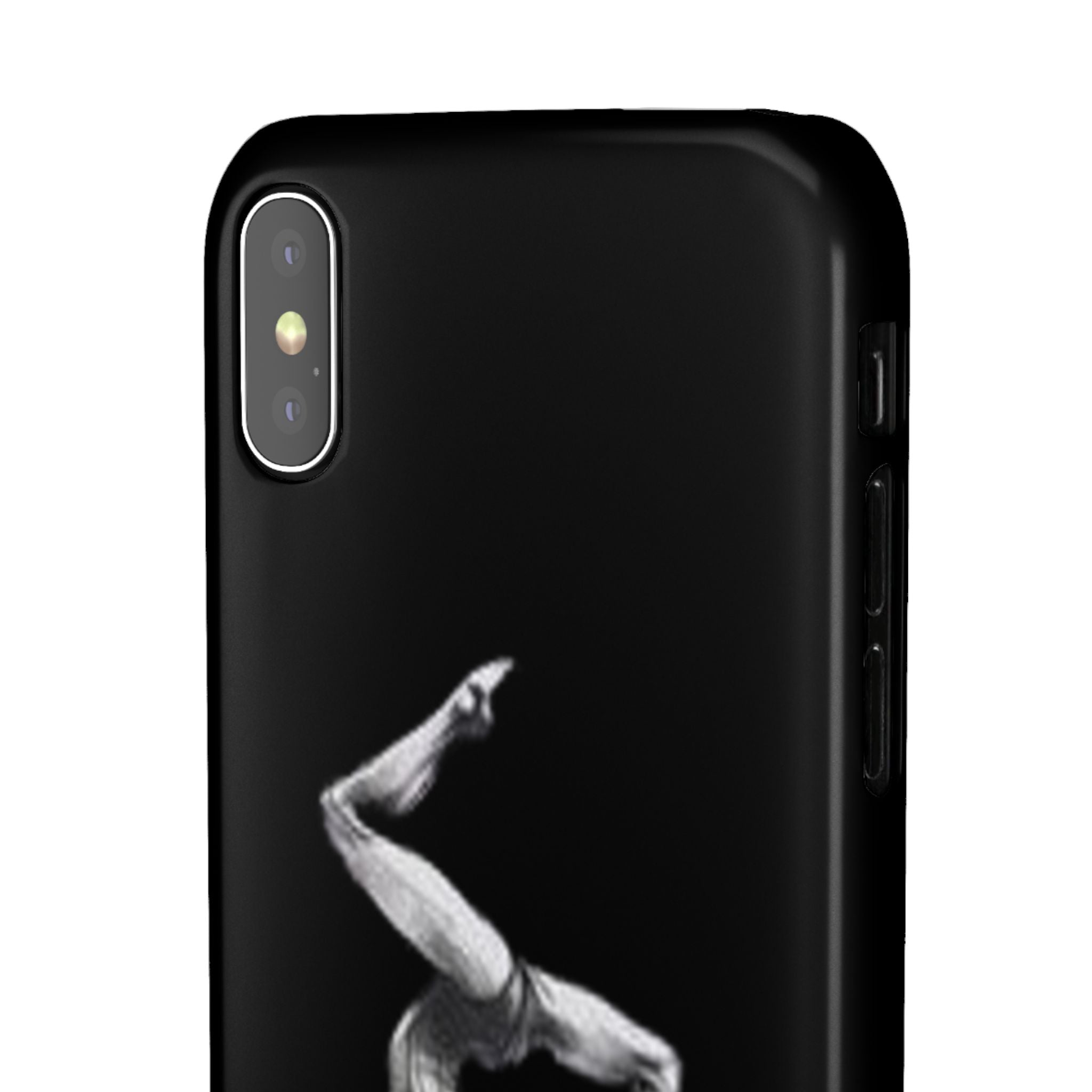Coach Gymnastics Phone Case — Black Snap Phone Cover with Gymnast Silhouette