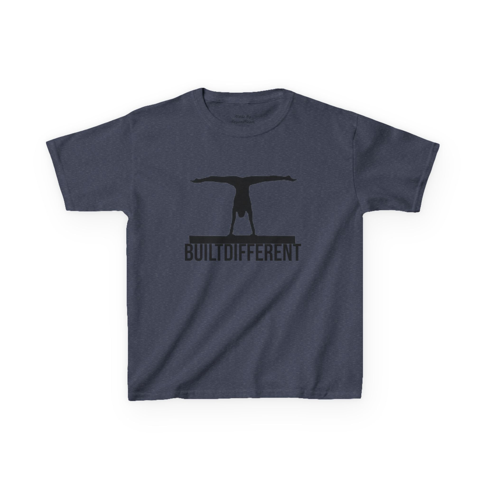 Kids T-Shirt — 'BUILTDIFFERENT' Gymnast Silhouette Tee