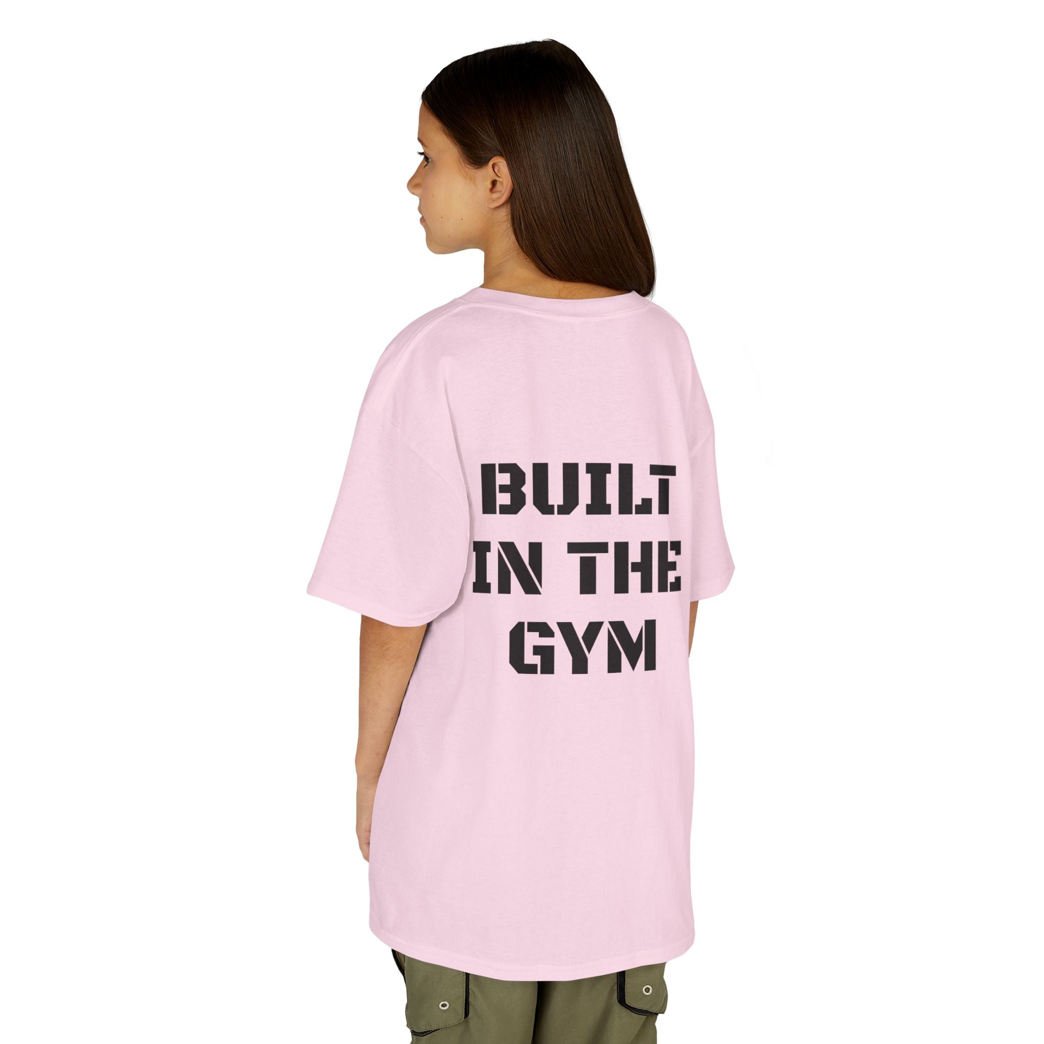 Kids Tee — "Built in the Gym" Motivational Fitness Shirt
