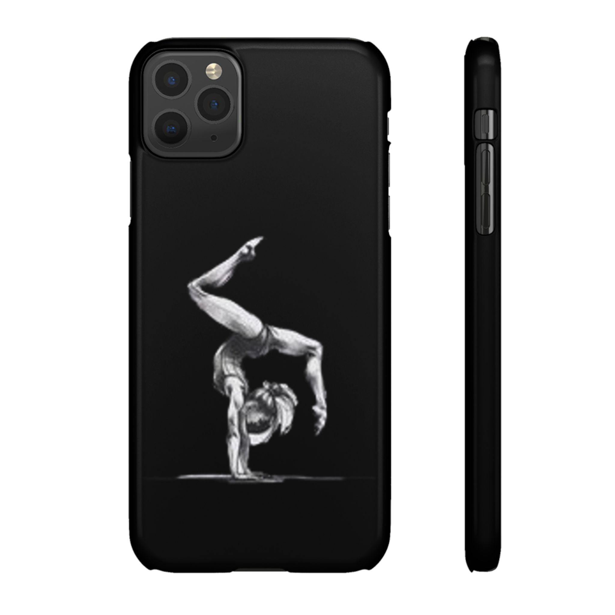 Gymnastics Phone Case — Black Chalk-Style Handstand Design